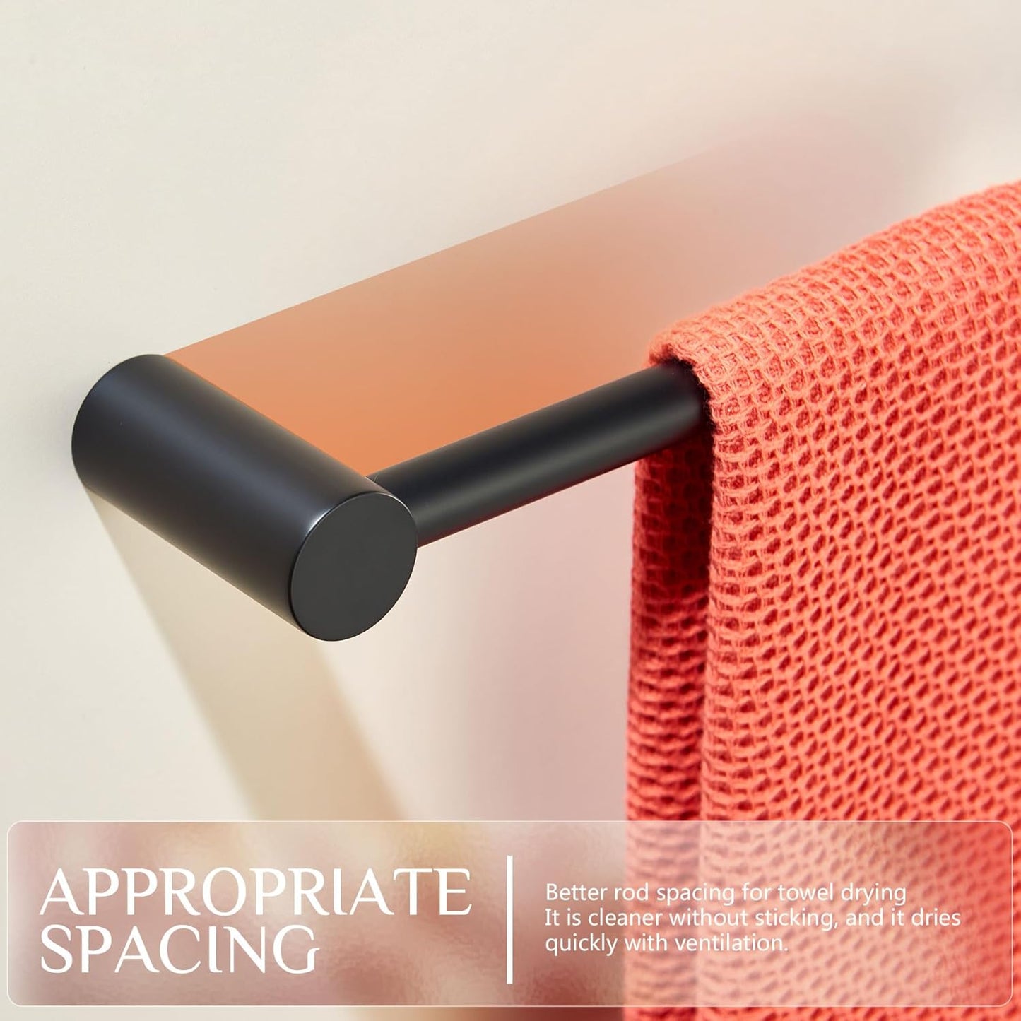 KOKOSIRI Towel Bars Matte Black 12-Inch Hand Towel Holder for Bathroom Wall Rack T-304 Stainless Steel Bathroom Accessories Wall Mounted, B4007BK-L12