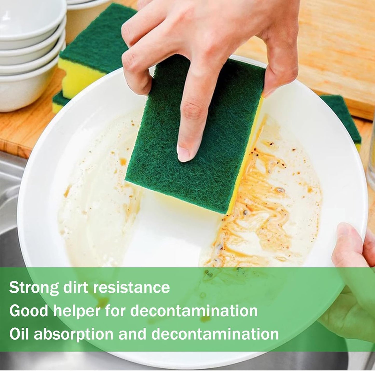 Kitchen Sponges, Heavy Duty Dish Sponges for Cleaning Kitchen, Dishes, Bathroom, 6-Pack Cleaning Sponge