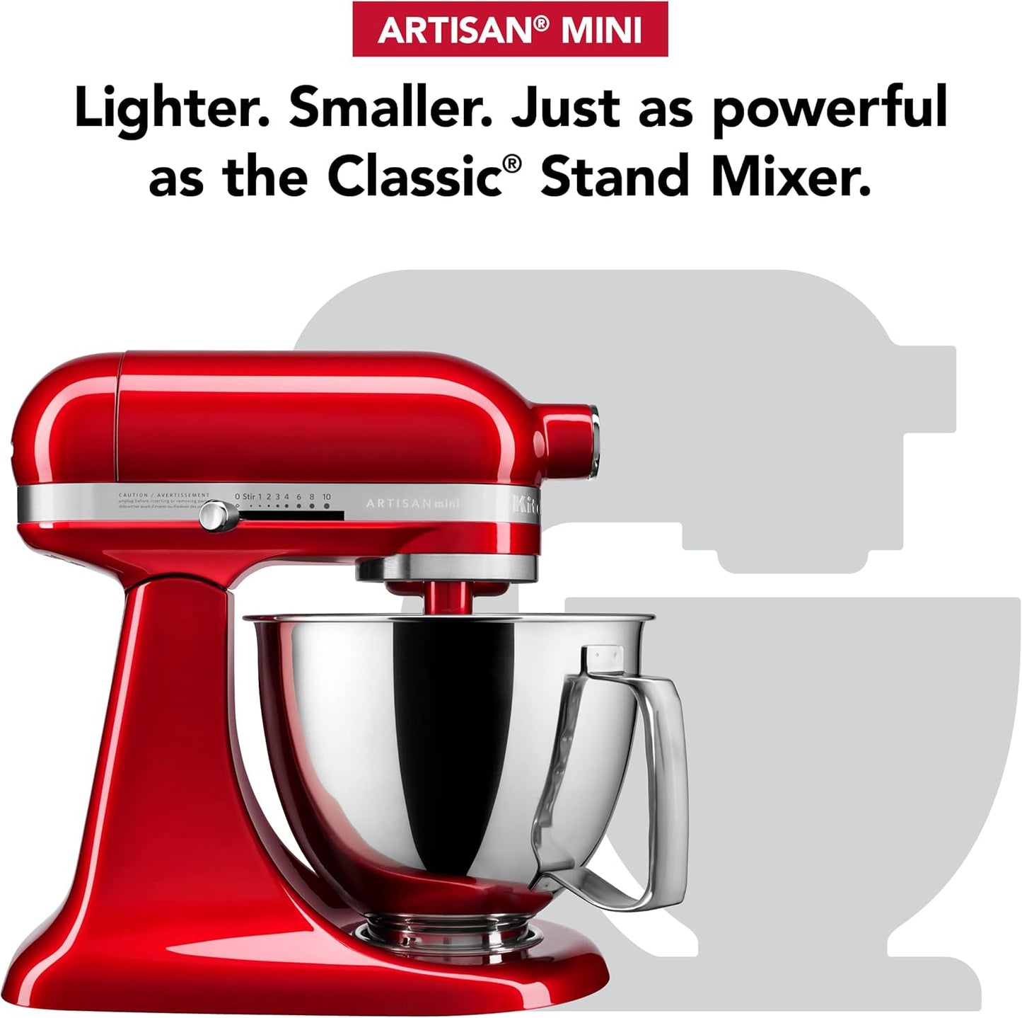 KitchenAid Artisan Mini 3.5 Quart Tilt-Head Stand Mixer - KSM3316X - Candy Apple Red