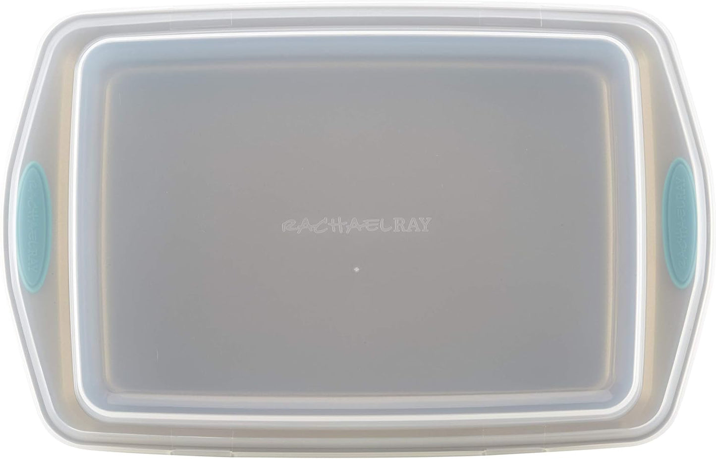 Rachael Ray Cucina Nonstick Baking Pan / Cake Pan With Lid and Grips, Rectangle - 9 Inch x 13 Inch, Brown
