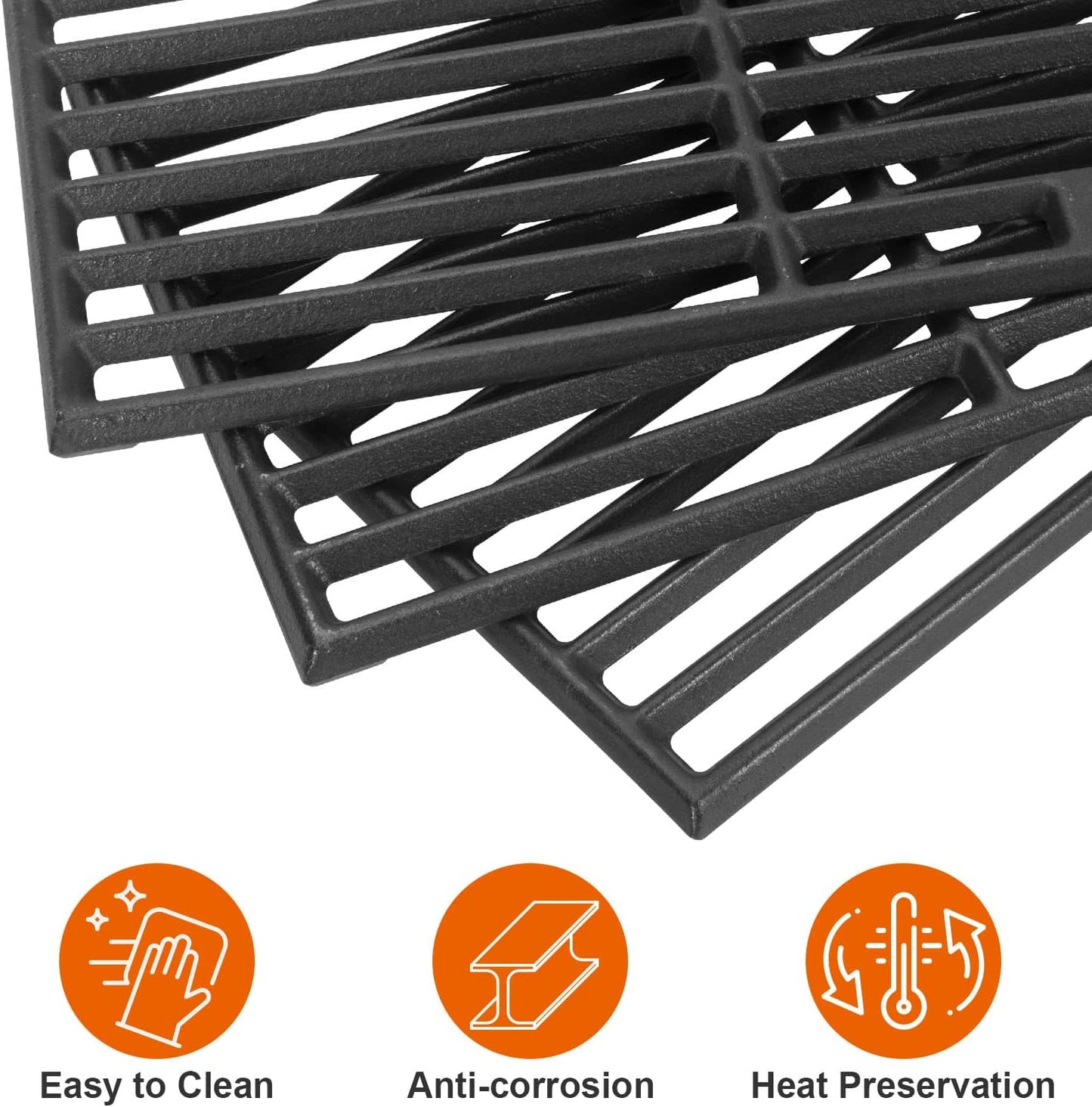 Cast Iron Grill Grates for Charbroil Performance 5 Burner Grills 463275517 463243518 463243519 463275717, Cooking Grids for Charbroil Performance 6 Burner 463274419 Grill, G470-0002-W1 G470-0003-W1