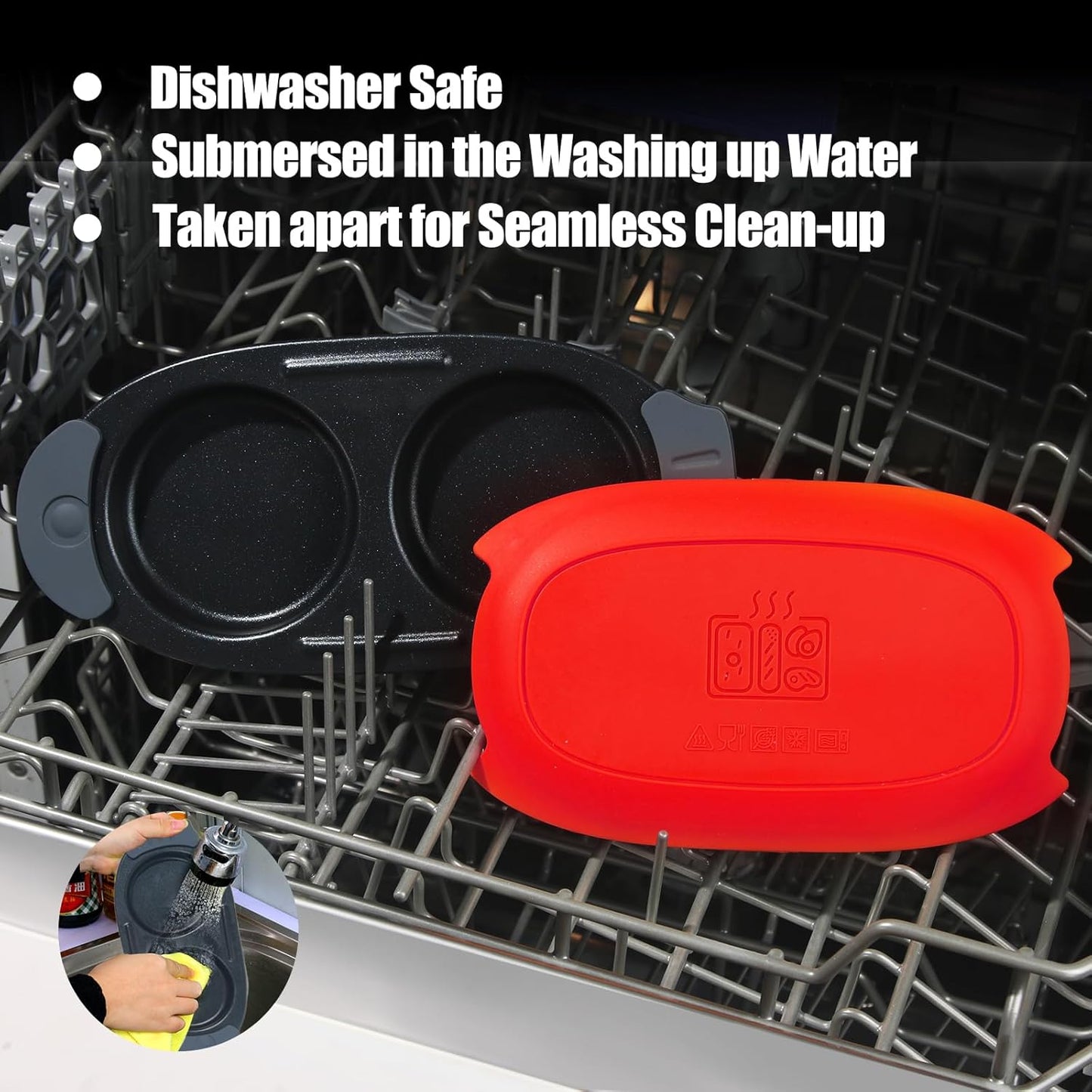 Quick-Heat Microwave Egg Cooker|Poacher|fryer,Multi-use microwave egg maker for Breakfast Sandwiches,Dishwasher-Safe,Save Time,Portable for Home,Travel,Gifts(red)