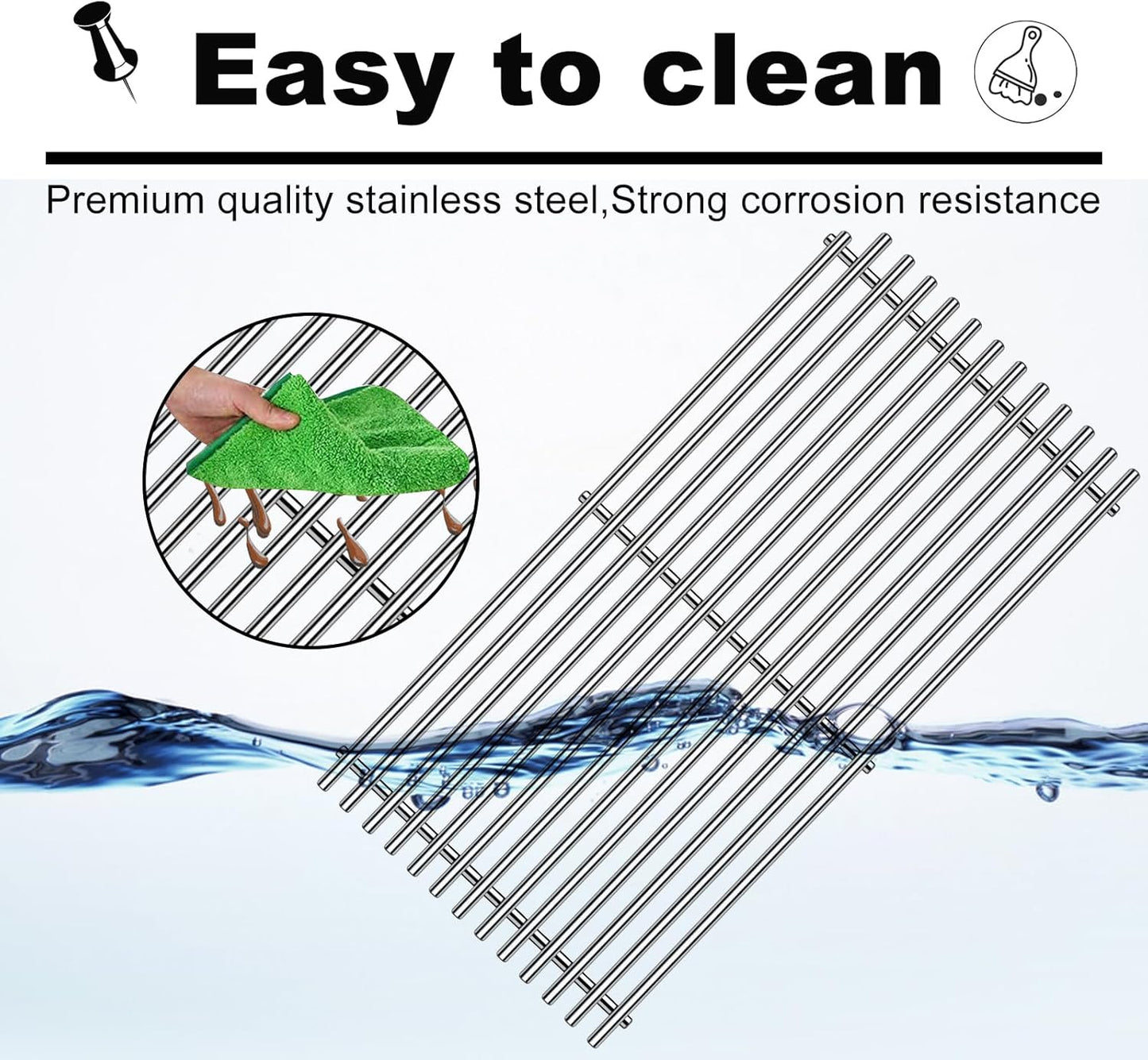 Grill Grates Replacement 54801 92911 for DCS Grill Parts, 36DBQAR, 36EBQAR, 48DBQAR, 48EBQAR, BGA36-BQARL, BGA36-BQARN, BGA48-BQARL, BGA48-BQARN, Heat Plate Ceramic Rods Briquette Radiant Tray