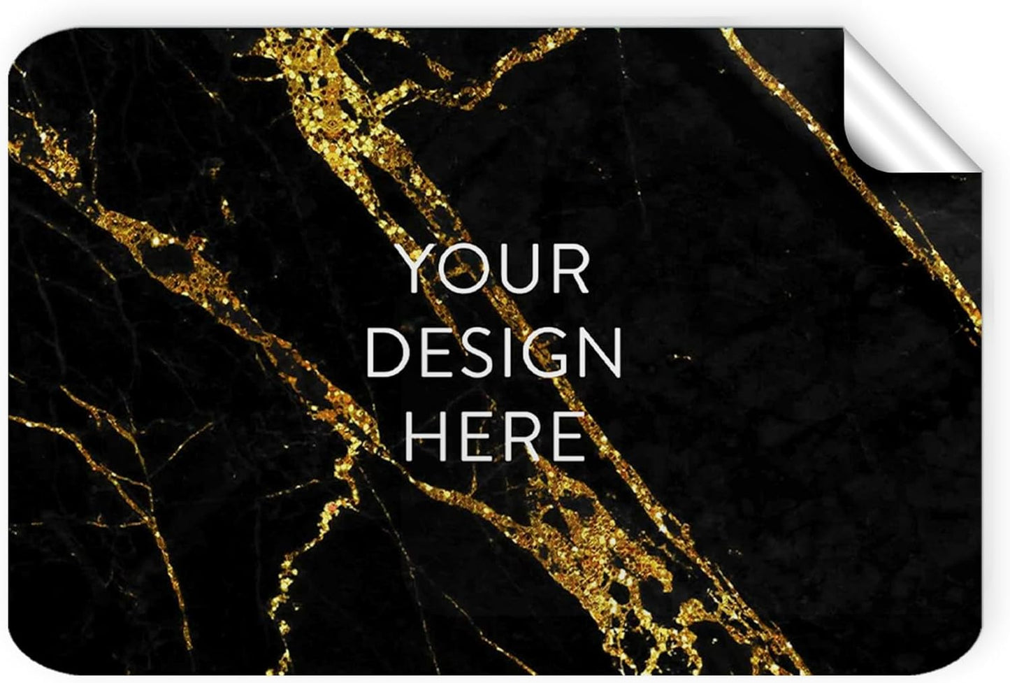 100 Custom Vinyl Stickers - Upload Your own Image, Text, Design, Logo - Personalized Logo Labels for Handmade, Packaging, Bottle, Jars, Candle, Brand Stickers (Black Gold Marble, 4x2)