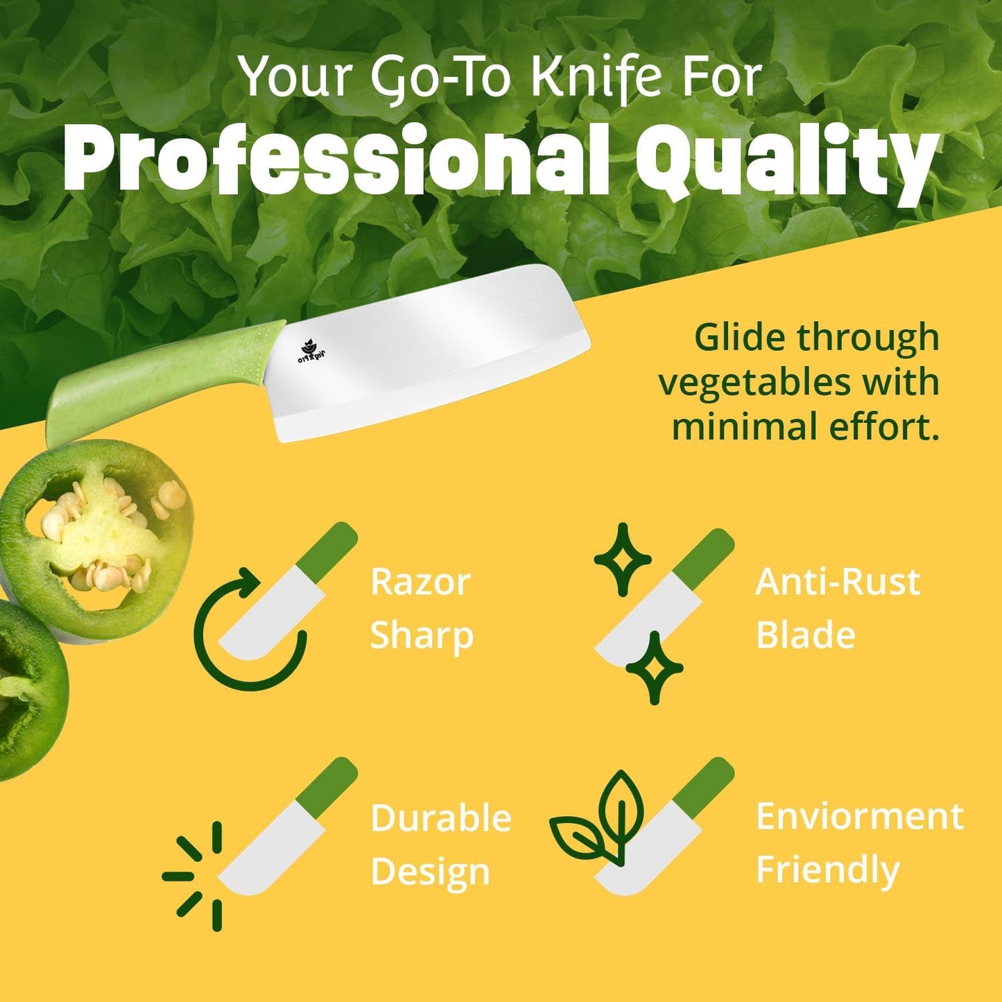 Durable Ceramic Knife for Chopping Vegetables & Fruits, 6” Non-Reactive and Professional Ceramic Chef Knife for Clean Cutting, Sharp Santoku Blade with Ergonomic Handle, Gift-Ready Kitchen Knives