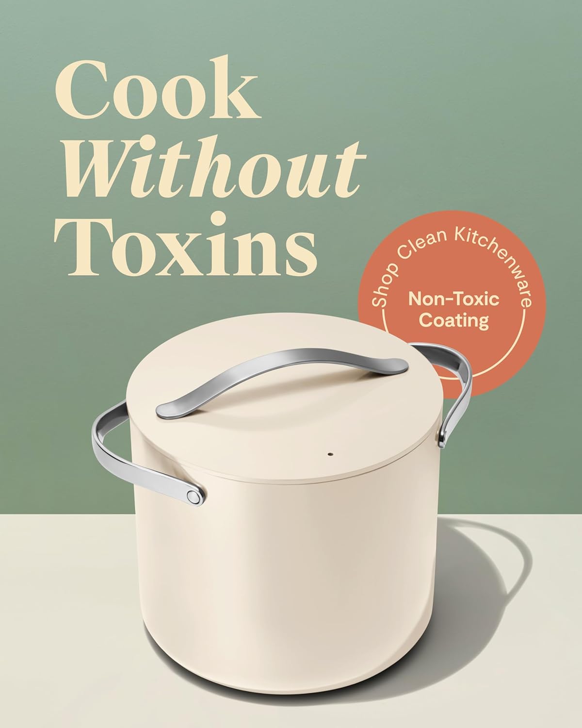 Caraway Stock Pot - 12 Qt Ceramic Coated Pot With Lid - Fee From Forever Chemicals - Large Pot for Bigger Batches - Black