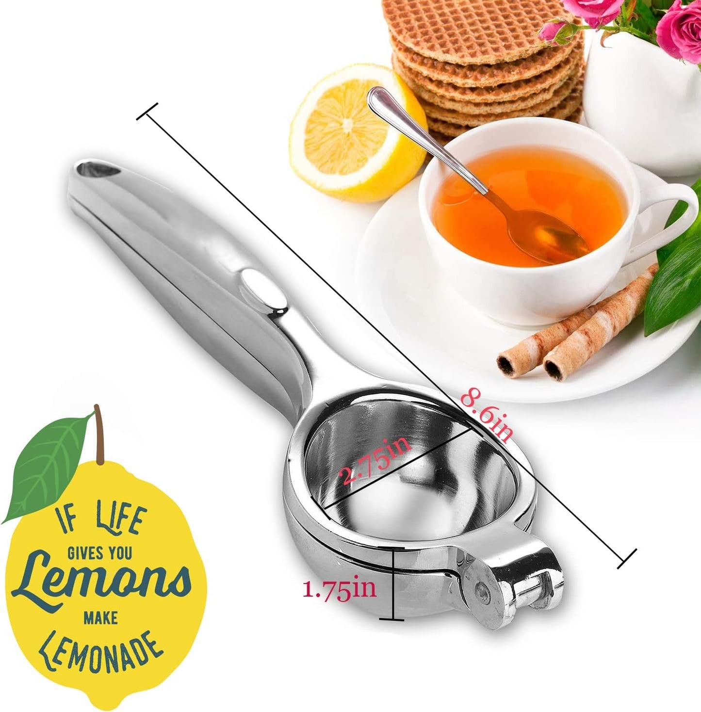 Lemon Squeezer - Lemon Squeezer Manual Citrus Juicer - Lemon Manual Press Juicers Stainless Steel - Lime Squeezer Lemon Juicer Squeezer with Grater