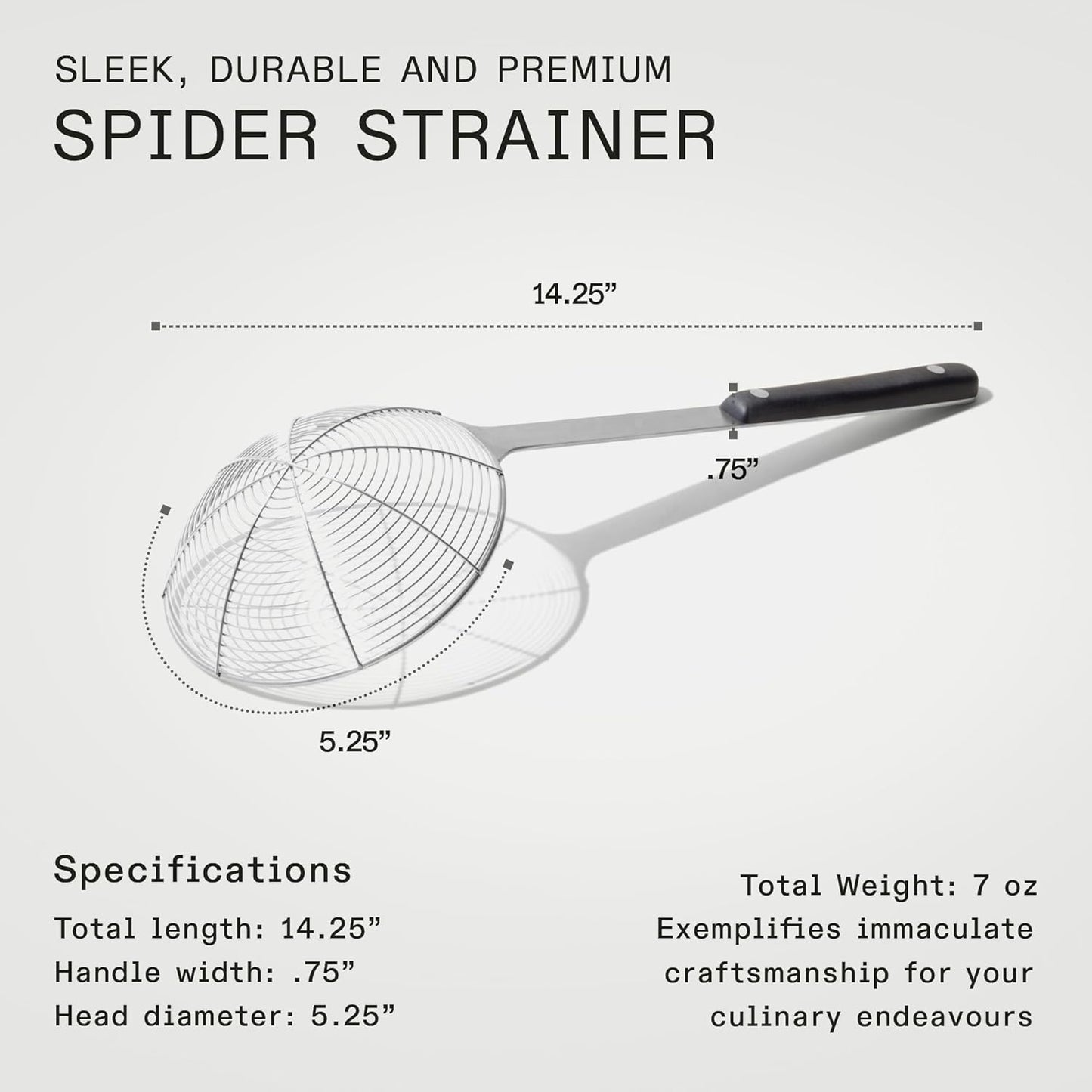 Made In Cookware - Stainless Steel - Spider Strainer Skimmer Ladle for Cooking Frying - Harbour Blue - Kitchen Essentials - Dishwasher Safe - Crafted in China