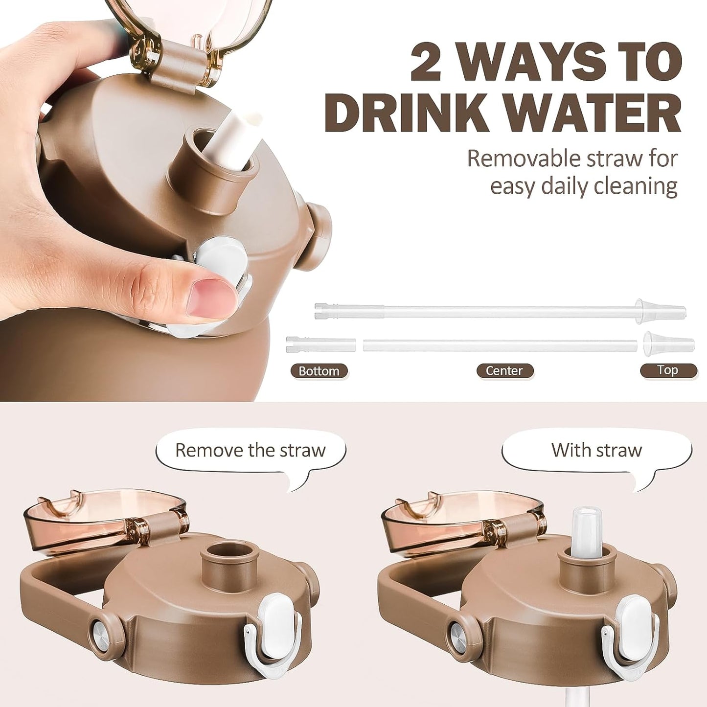 kytffu 42oz Glass Water Bottles with Straw, Motivational Glass Bottle with Silicone Sleeve and Time Marker, Leakproof Large Glass Water Jug for Gym Home Office,Amber