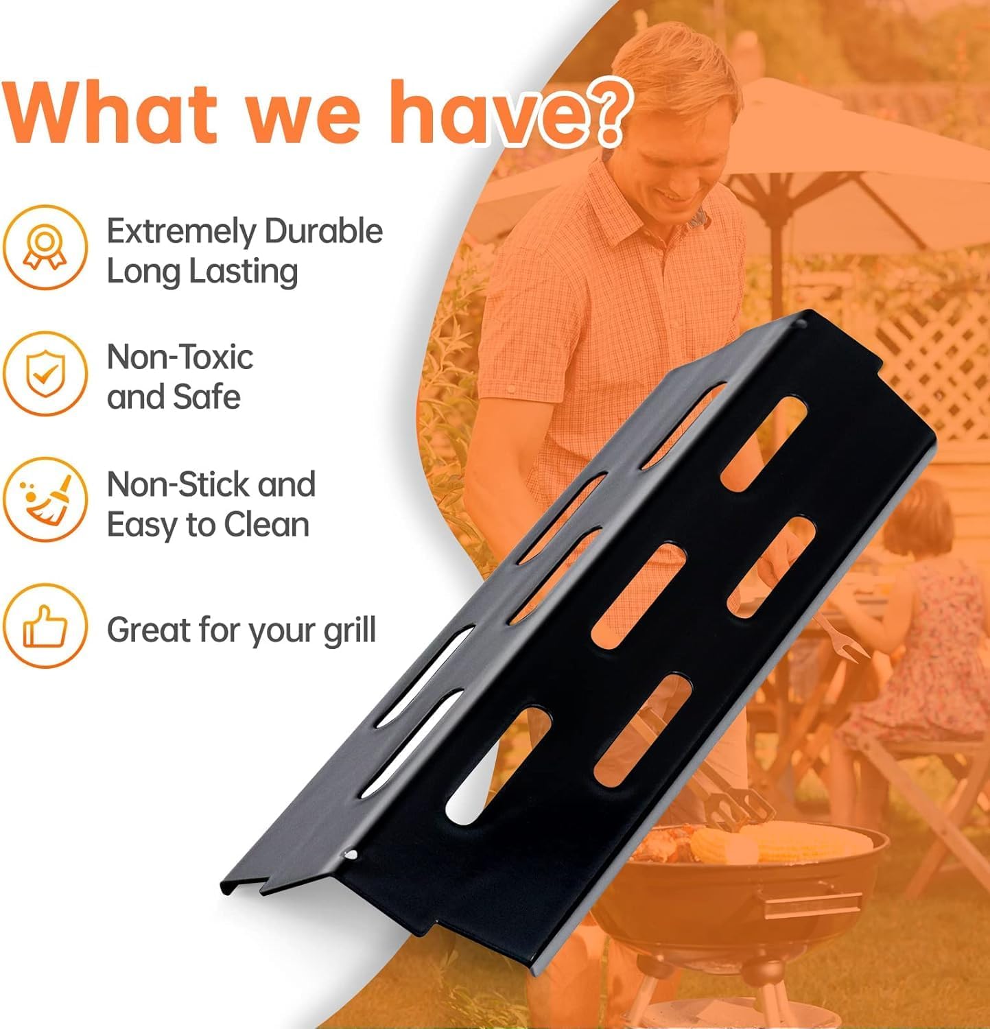 Porcelain-Enameled Grill Flavorizer Bar BBQ Gas Grill Replacement Parts for Weber Genesis II 300 Series E-310 E-315 E-330 E-335 S-310 S-335