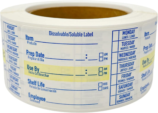 2x3 Dissolvable Food Labels, 500 Label Stickers, Bottle Labels for Storage Bins, Sticker Labels for Food containers, (500, Blue)
