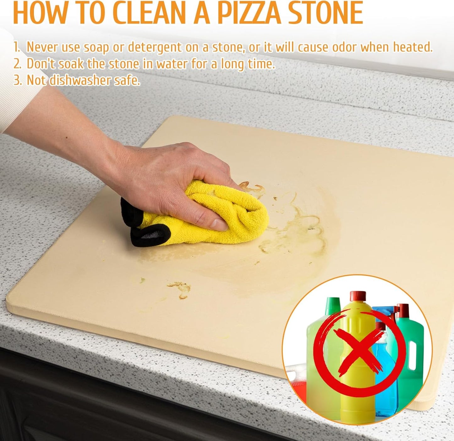 Extra Large Pizza Stone 22" x 14",Cooking Stone for Grill Rectangular, Baking Pizza Stone for bread, Ideal for Grilling Baking Several Sizes of Pizzas