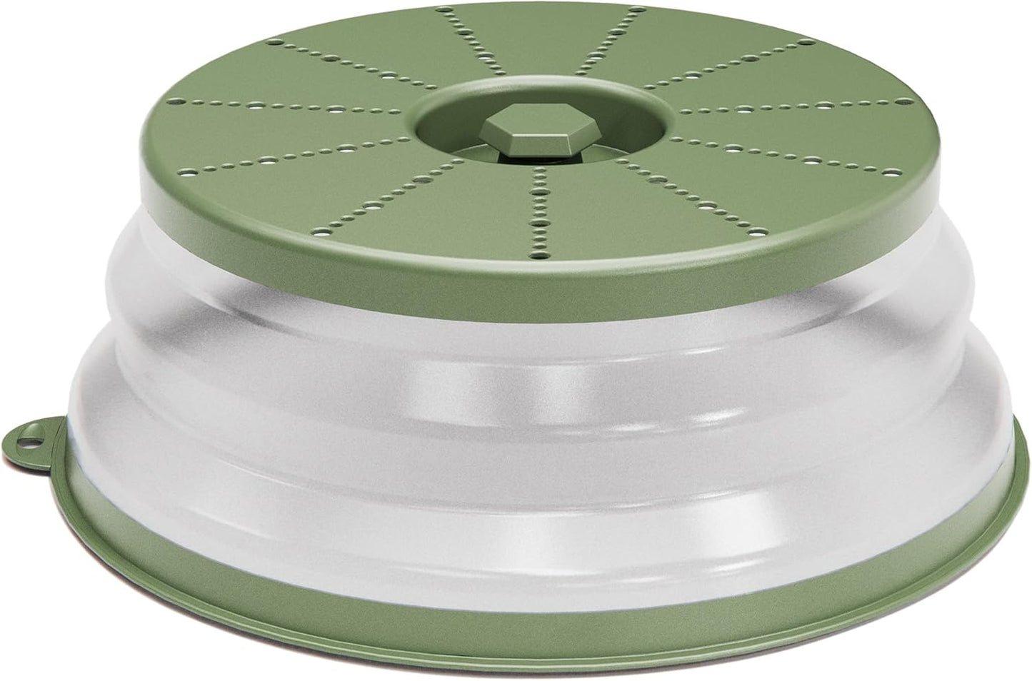 WVM Microwave Splatter Cover Vented for Food with Hook Hole, Splatter Guard & Colander Kitchen Gadget for Food, Meal Prep, Green