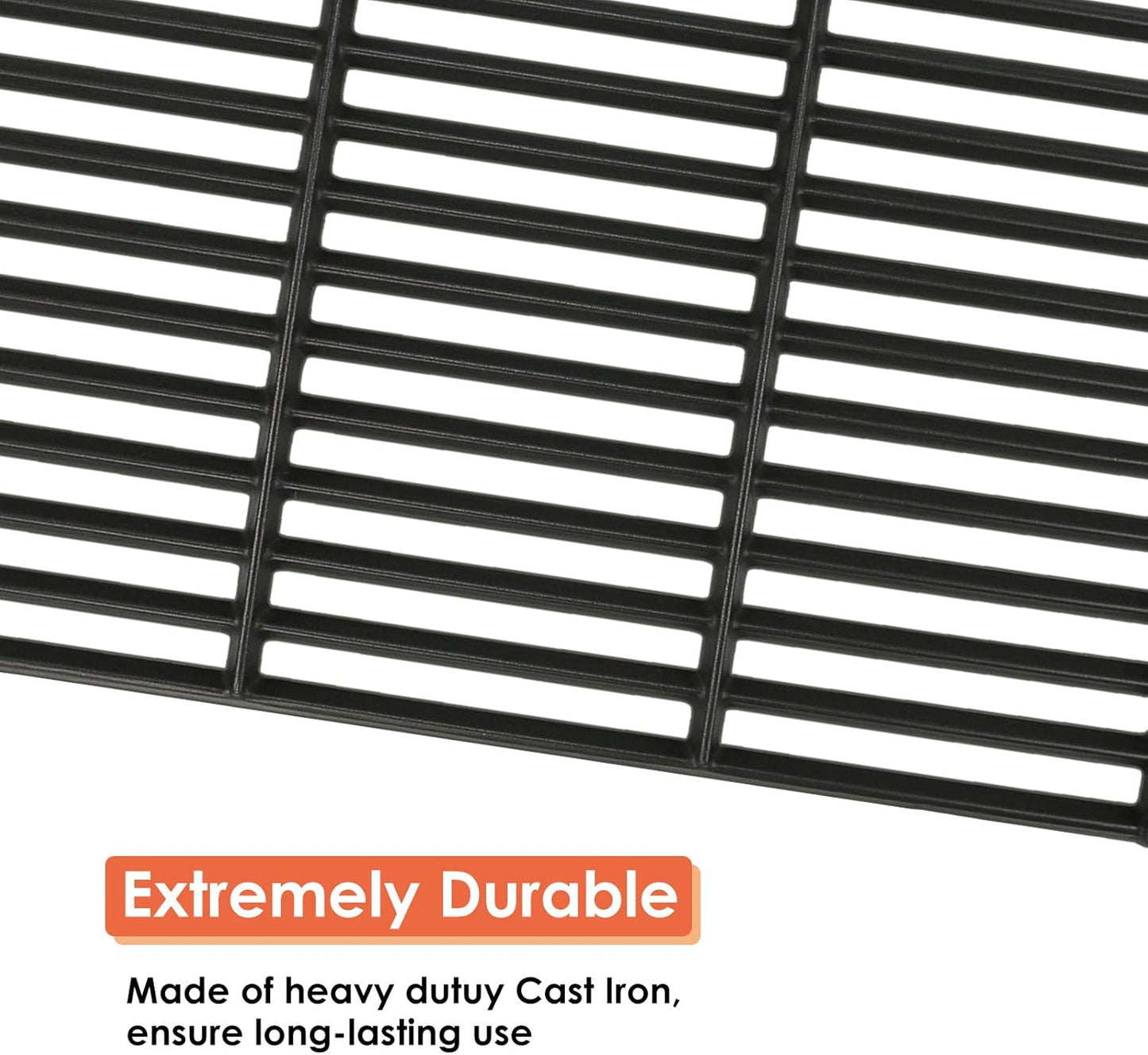 Uniflasy Cast Iron Cooking Grate for Char-Griller 1624 Smokin' Champ Charcoal Grill Horizontal Smoker Grates Replacement Parts for Chargriller Set of 3