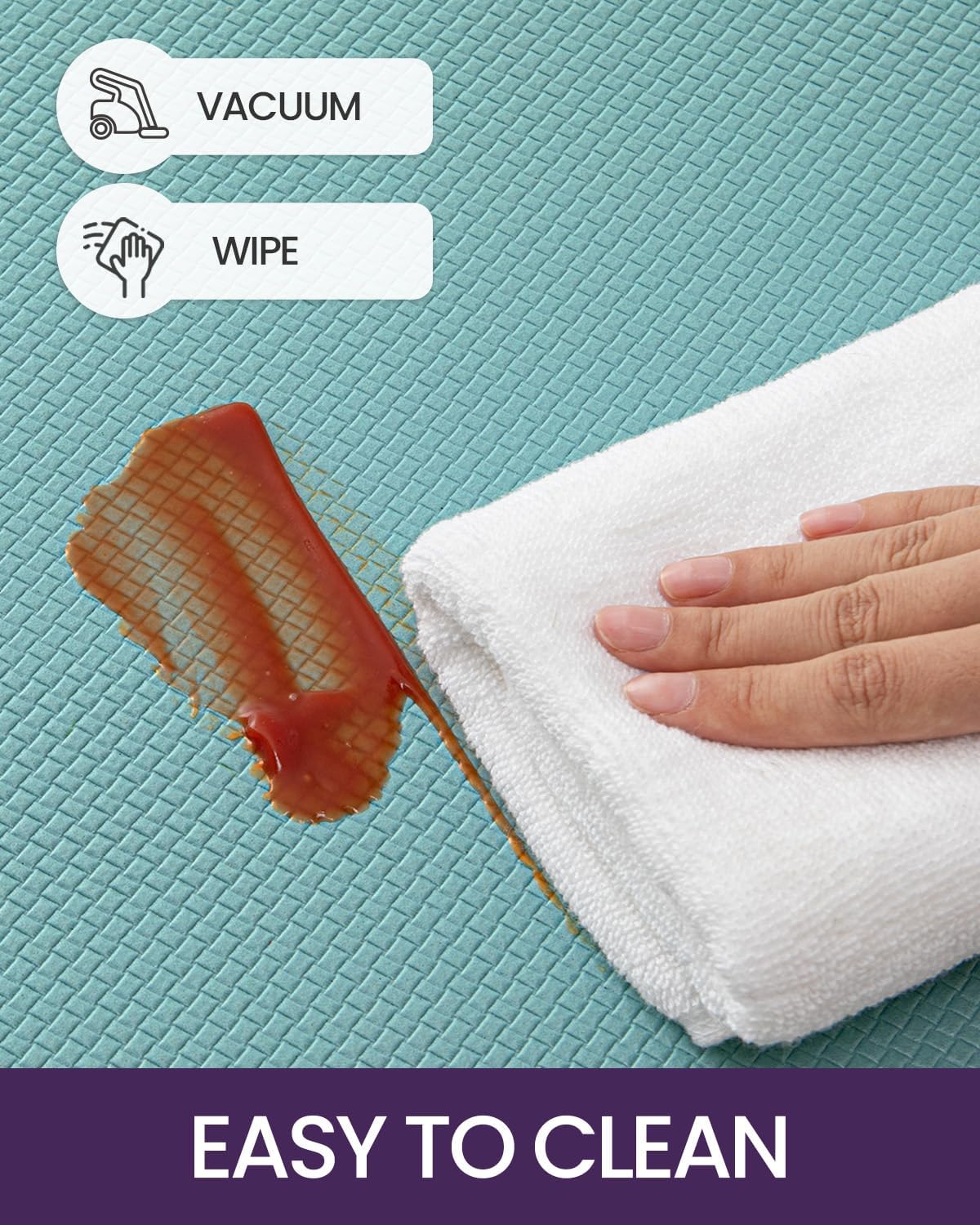 DEXI Kitchen Floor Mats Cushioned Anti Fatigue, 17x95, Long Standing Runner Rug Waterproof, Comfort Memory Foam Padded for Front Sink Laundry, Turquoise