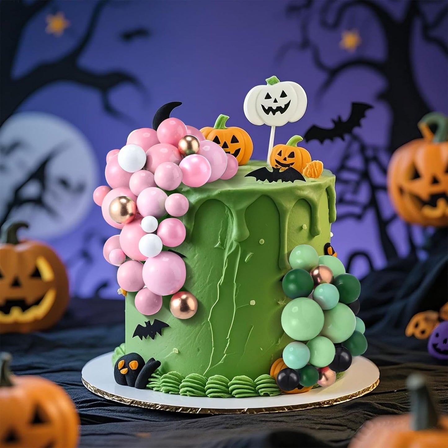 108 Pcs Balls Cake Topper DIY Cupcake Insert Foam Balloons for Cake Baking Wedding Anniversary Birthday Decoration(Vivid Color,Multi Sizes)