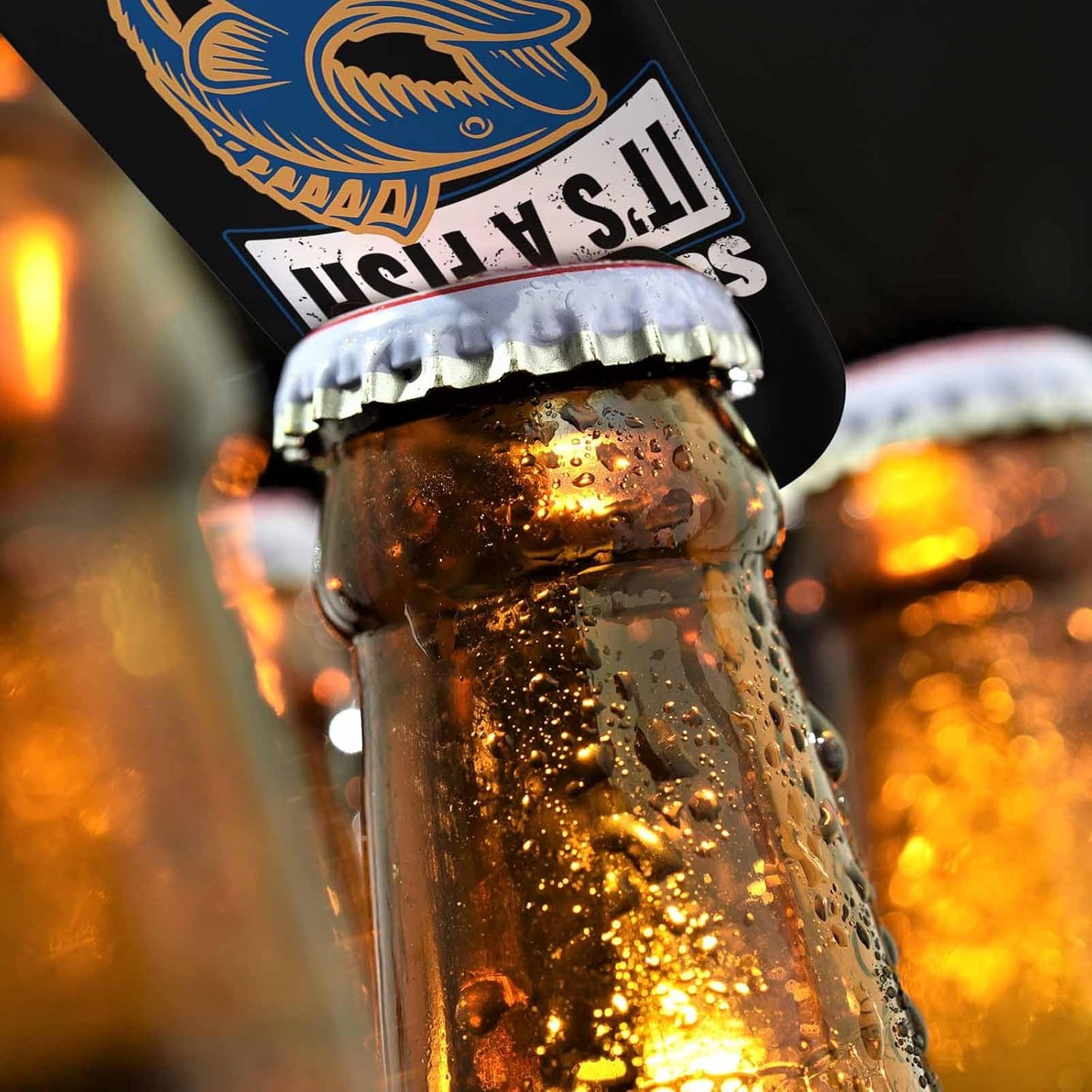 Fishing Stainless Steel Bottle Opener Vintage Letters Sometimes It's A Fish Flat Beer Bottle Opener Keychain for Home Kitchen Bar Restaurant Party Birthday Gift