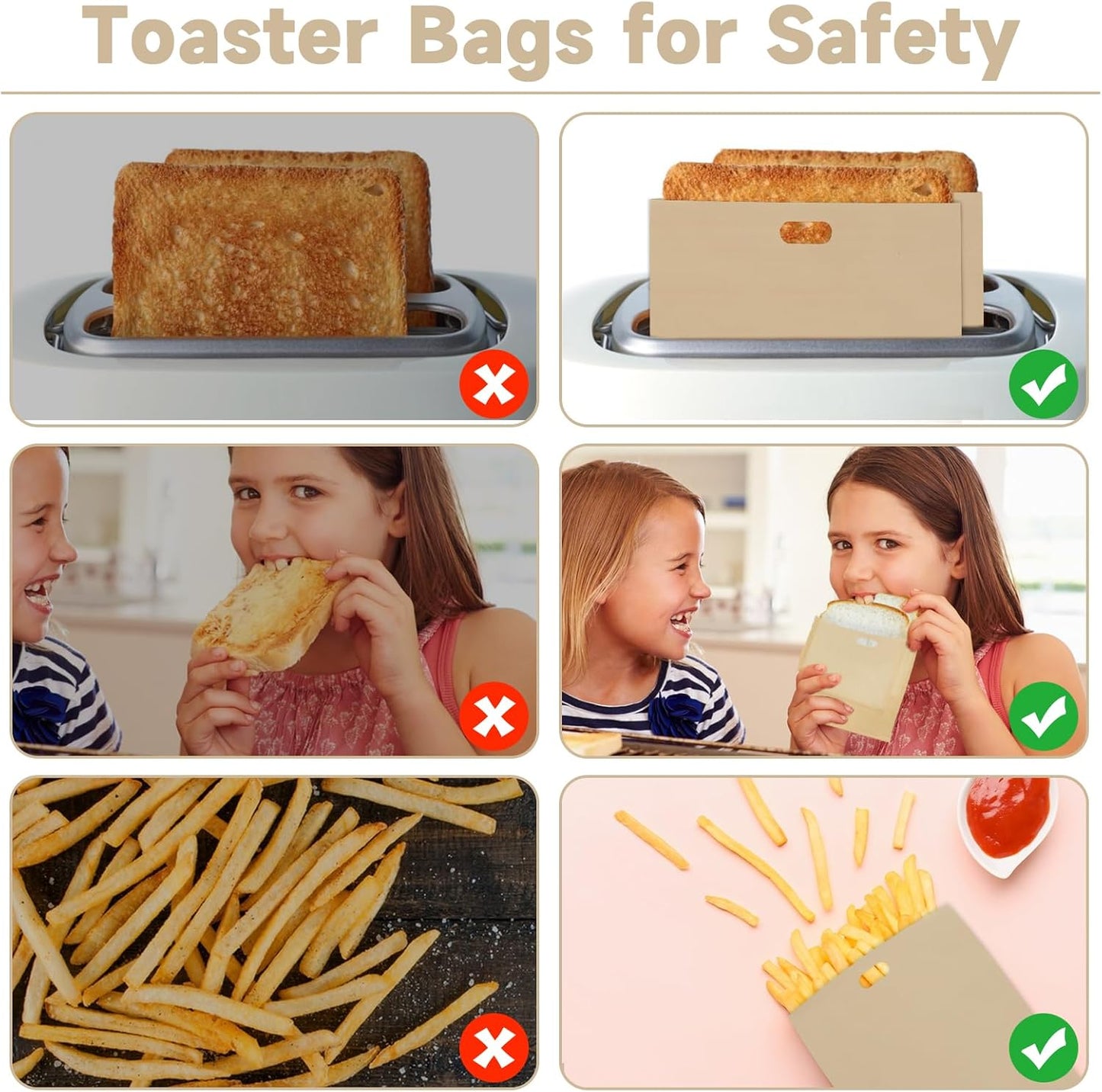 QTLCOHD 24 Pack Toaster Bags, Reusable Nonstick Toaster Grilled Cheese Bags Sleeves, Fiberglass Heat Resistant Sandwich Bag for Snacks Bread