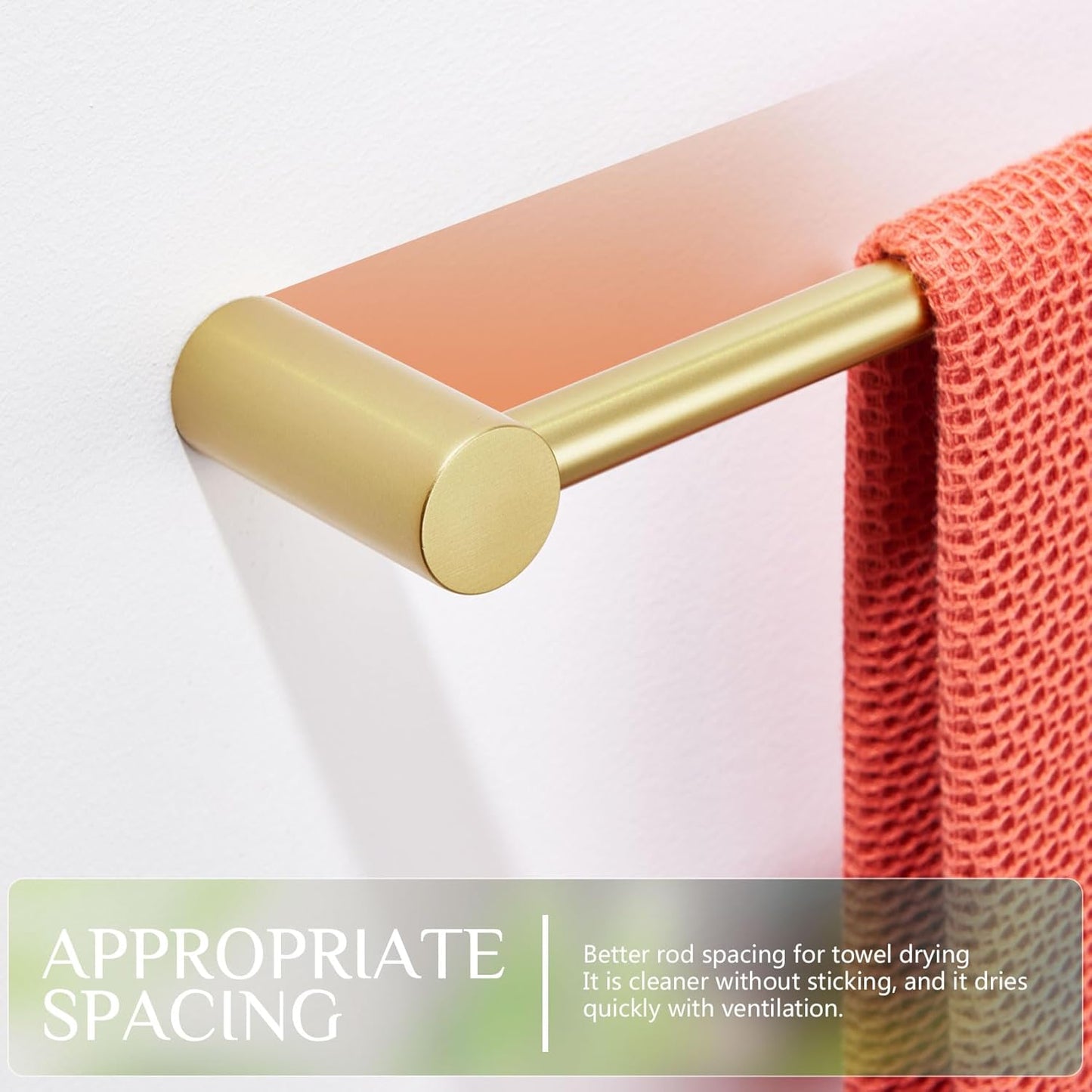 KOKOSIRI Bathroom Towel Bar 20'' Hand Towel Holder Rack for Lavatory and Bathroom Hardware Wall Mounted Brushed Gold Stainless Steel, B4007BG-L20