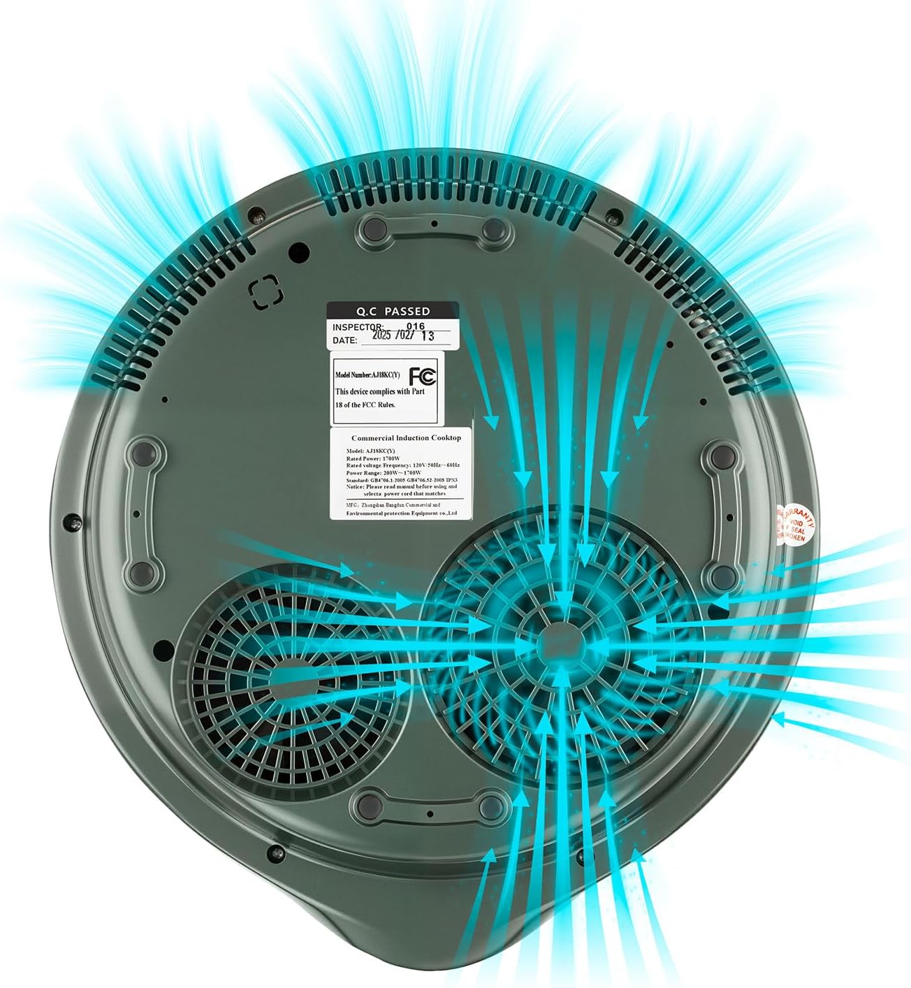 1700W/85V~120V Electric Wok Used For Home And Commercial,Induction Cooktop With Stainless Steel Pot Provide Quick Heat-up and Faster Cooking Times