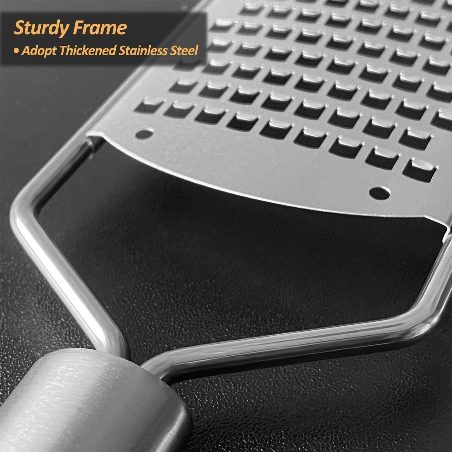 Professional Zester Grater Extra Coarse for Potato, Zucchini, Carrot, Apple, Cabbage and Cheese, Kitchen Grater with Razor-Sharp Stainless Steel Blade (Extra Coarse)