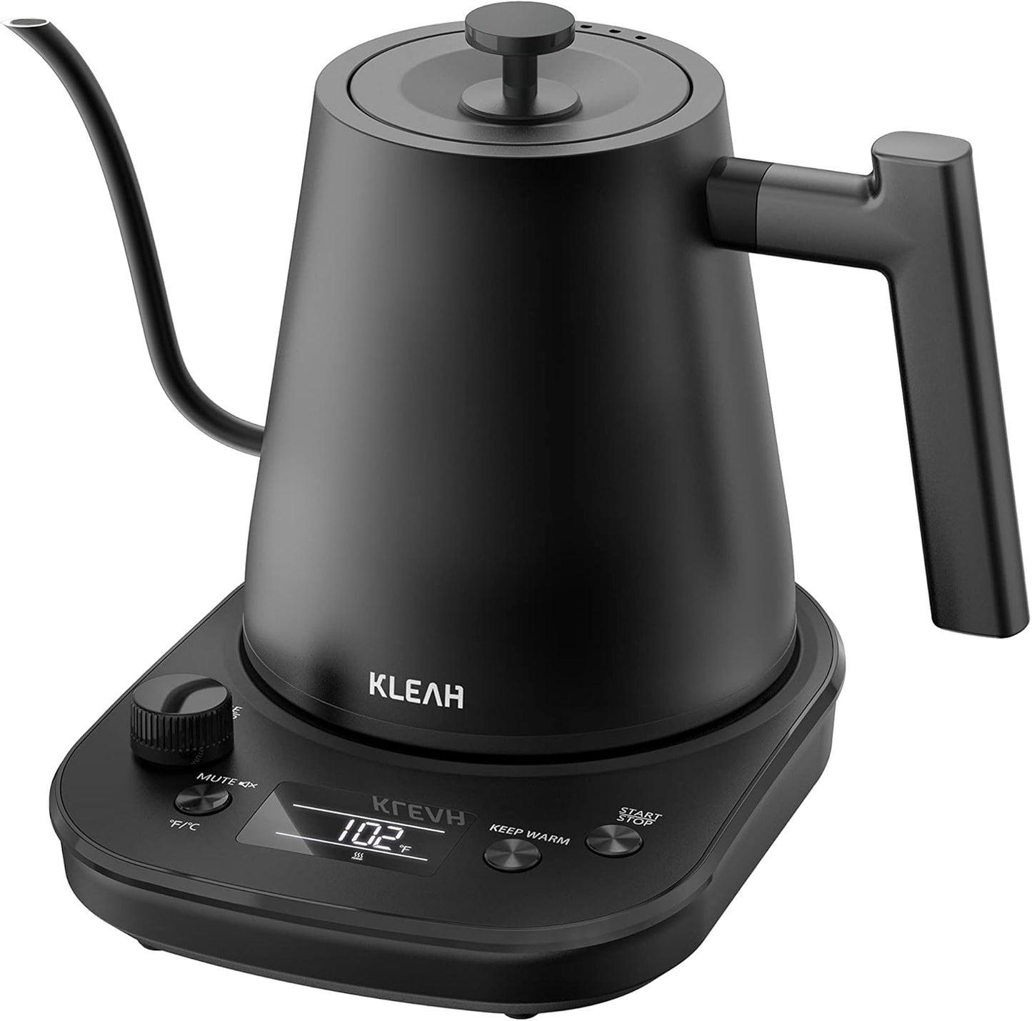KLEAH Gooseneck Electric Kettle with Temperature Control - 0.8L Automatic Shut Off Tea & Coffee Kettle, Hot Water Boiler Pour Over Coffee Kettle, 1200W Quick Heating Keep Warm, Black