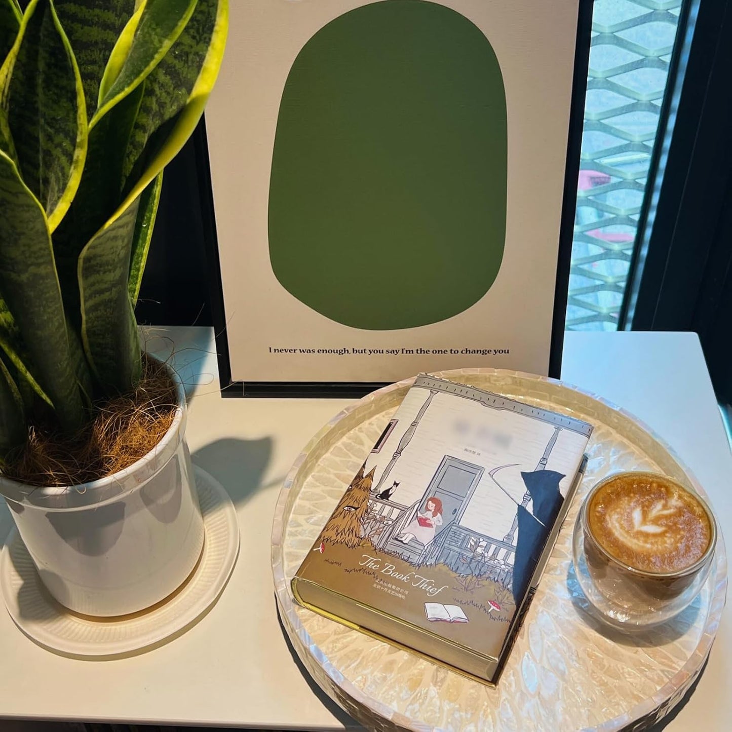 12.5" Lazy Susan for Table Top – Mother of Pearl Spinning Turntable Serving Tray, Marble Lazy Susan Organizer for Dining Table Centerpiece, Kitchen Island Decor, Bathroom Counter, Outdoor Use (White)