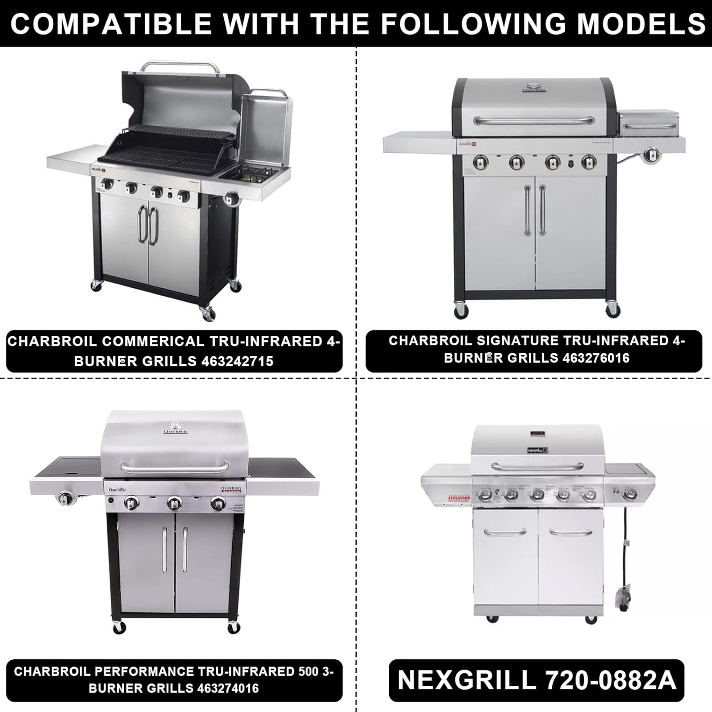 Grill Grates 17x9 1/2" for Charbroil Infrared Grill Grates 466242715,463242715,G541-0016-W2,466242815,463242716,463276016,466242816,463255020,463257520,for Charbroil TRU-Infrared Replacement Parts