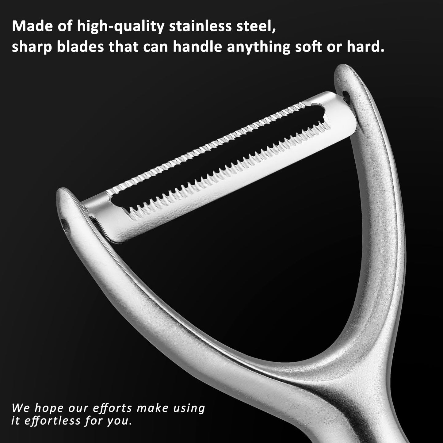 Serrated Blade Premium Y Type 304 Stainless Steel Multifunctional Kitchen Peeler Real Wood Handle Ultra Sharp Blade Vegetable Potato Apple(Aosuan)