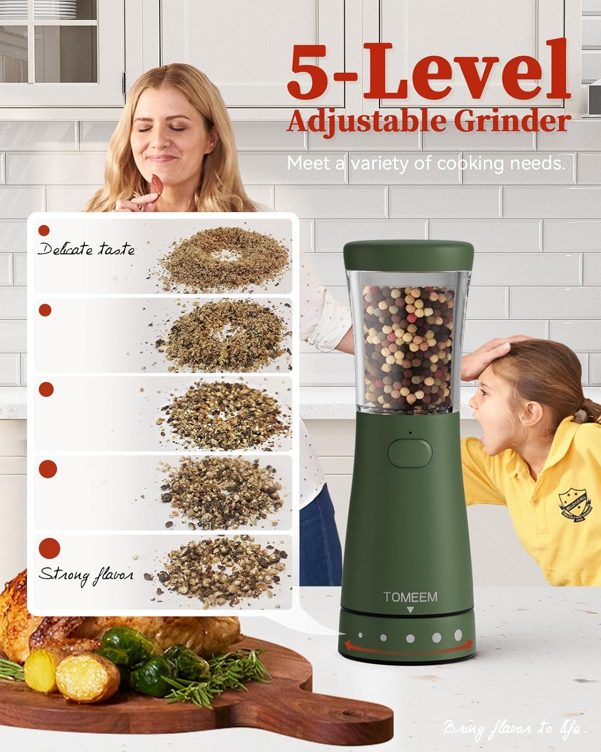 Electric Salt and Pepper Grinder Set with Storage Base, Stainless Steel Rechargeable Salt and Pepper Grinder Set with 4.5 oz Large Capacity, 1.8" Wide Mouth, Adjustable Coarseness, Ideal for Kitchen