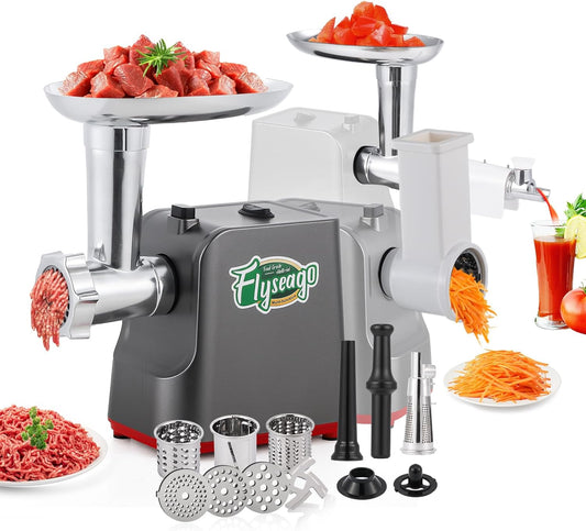 Meat Grinder Electric 9-In-1 Grinder 1700W For Meat with Attachments Sausage Maker, Kubbe Kit Stainless Steel Juicer, 3 Grinding Plates Meat Grinder for Home & Kitchen