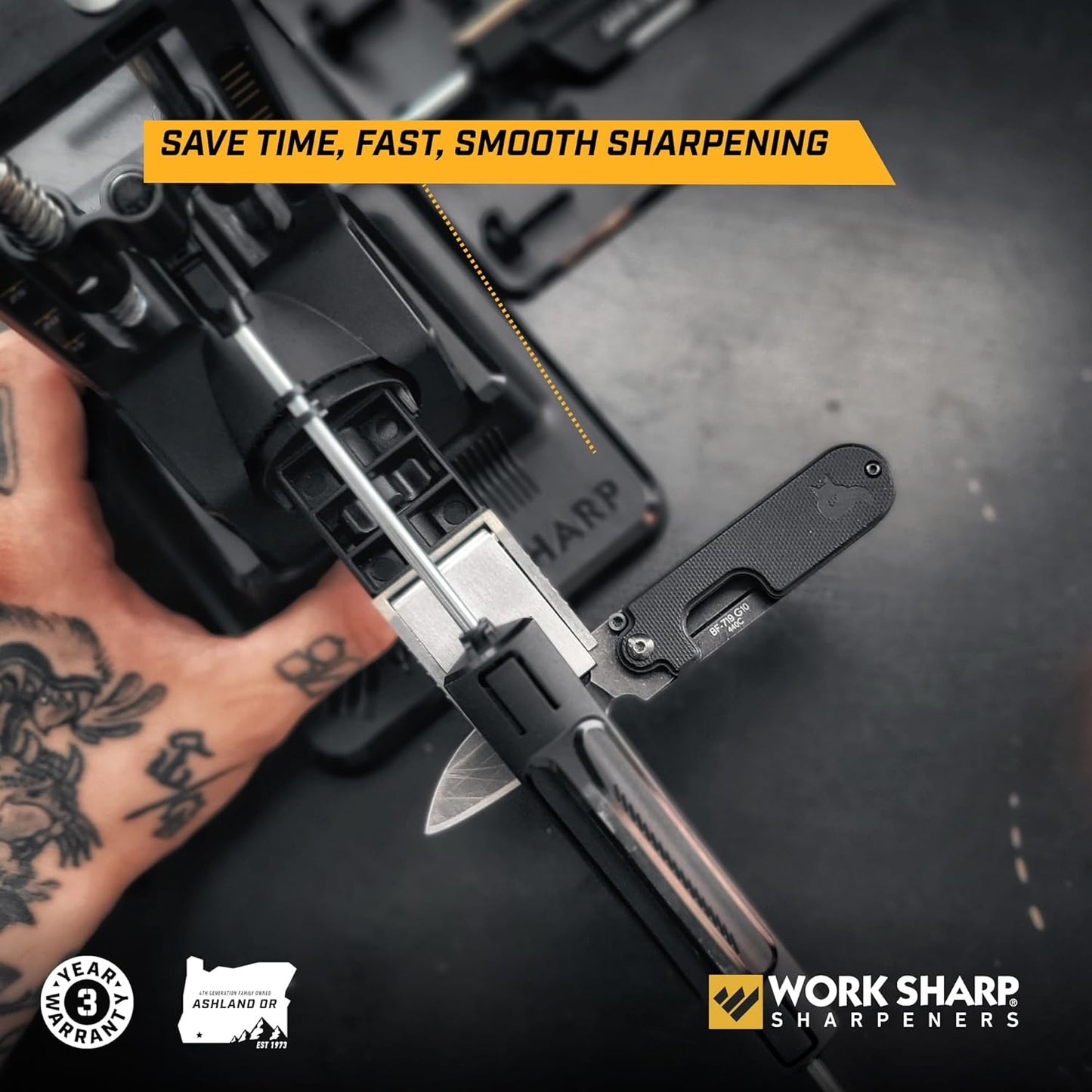 Work Sharp Precision Adjust Elite Knife Sharpener - Adjustable Knife Sharpening System - For Hunting, Serrated & Kitchen Knives