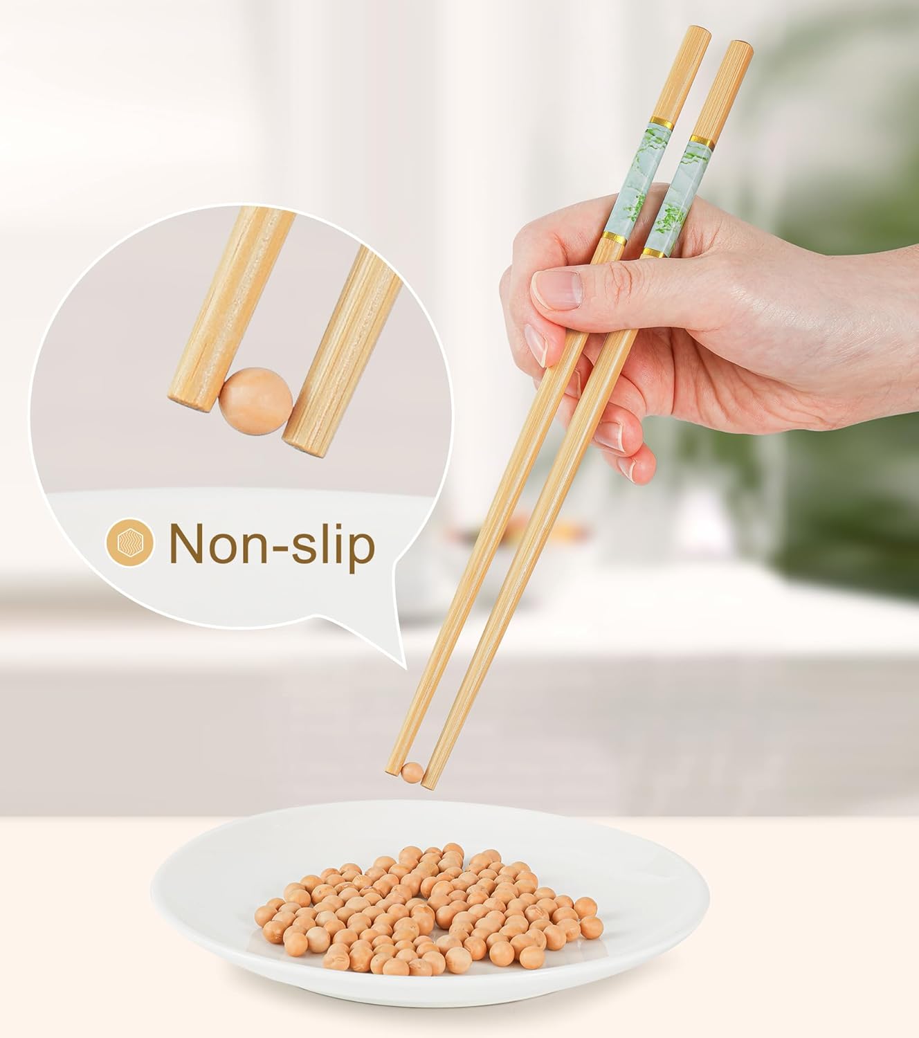 20Pairs Bamboo Chopstick Reusable Wooden Chop Sticks Washable Chinese Style 9.5Inch