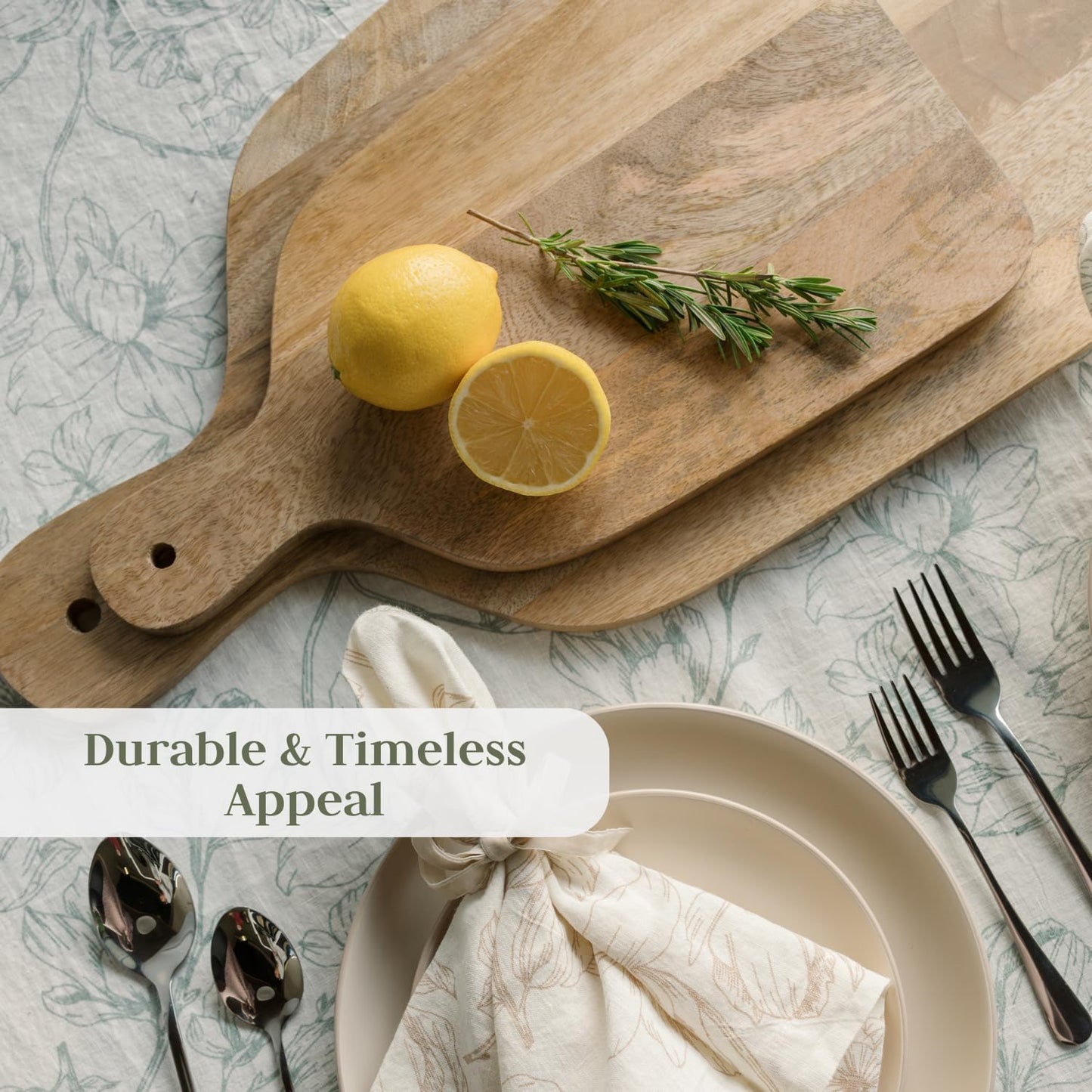 Wood Cutting Board 17x19 Handmade Serving & Chopping Board Paddle with Handle, Premium Home Decor Wooden Cutting Boards for Kitchen Display & Chopping, Light Wood