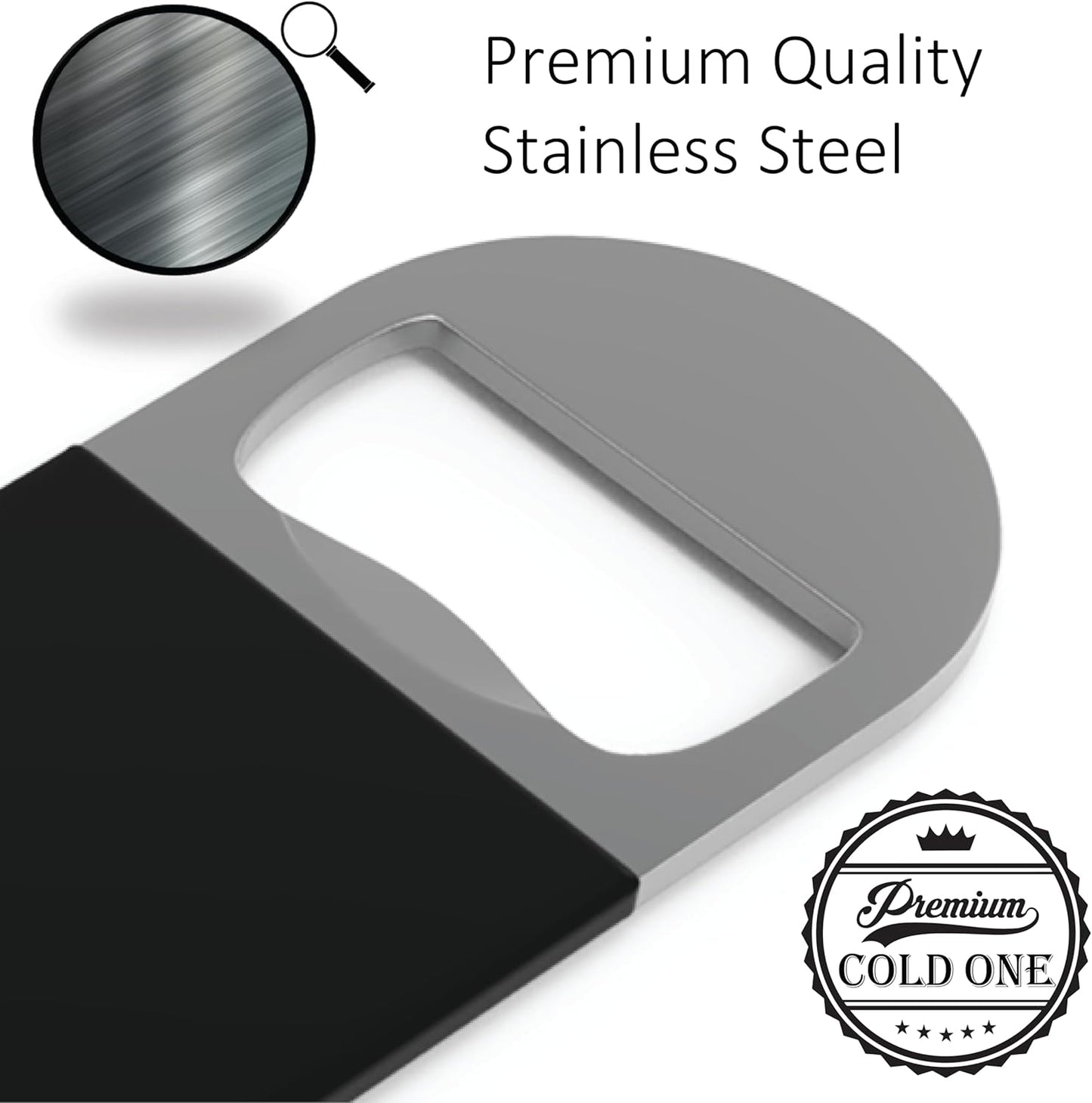 Bartender Bottle Openers, Beer Bottle Openers, Speed Openers 3 Pack by Premium Cold One. Professional Grade: Rubber Coated, Stainless Steel. Large, 7 inch