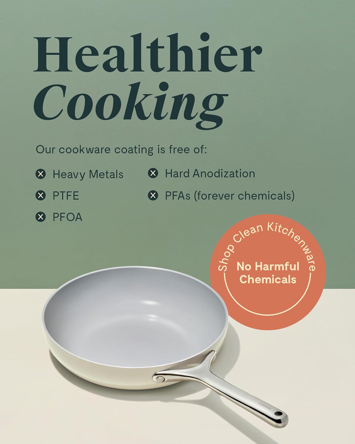 Caraway Nonstick Ceramic Frying Pan (2.7 qt, 10.5") - Non Toxic, PTFE & PFOA Free - Oven Safe & Compatible with All Stovetops (Gas, Electric & Induction) - Marigold