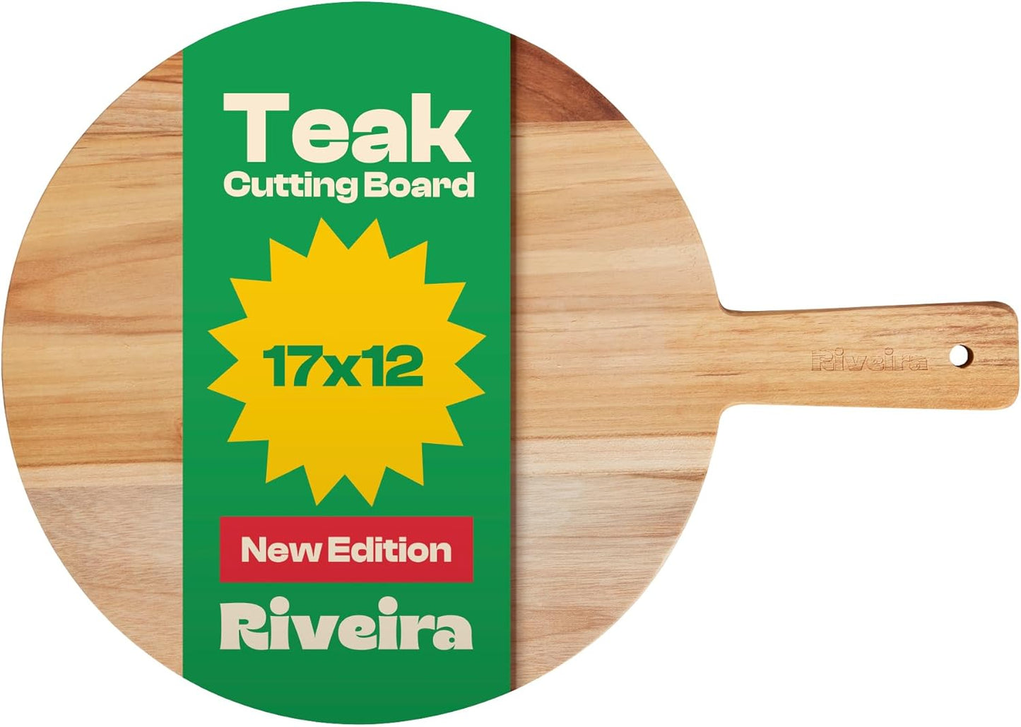 Riveira Teak Wood Cutting Board – Gourmet Teak Grandeur: 17 x 12 Wooden Cutting Board – Natural Wooden Cutting Boards For Kitchen Decorative – Innovative Juice Grooves Teak Wooden Chopping Board