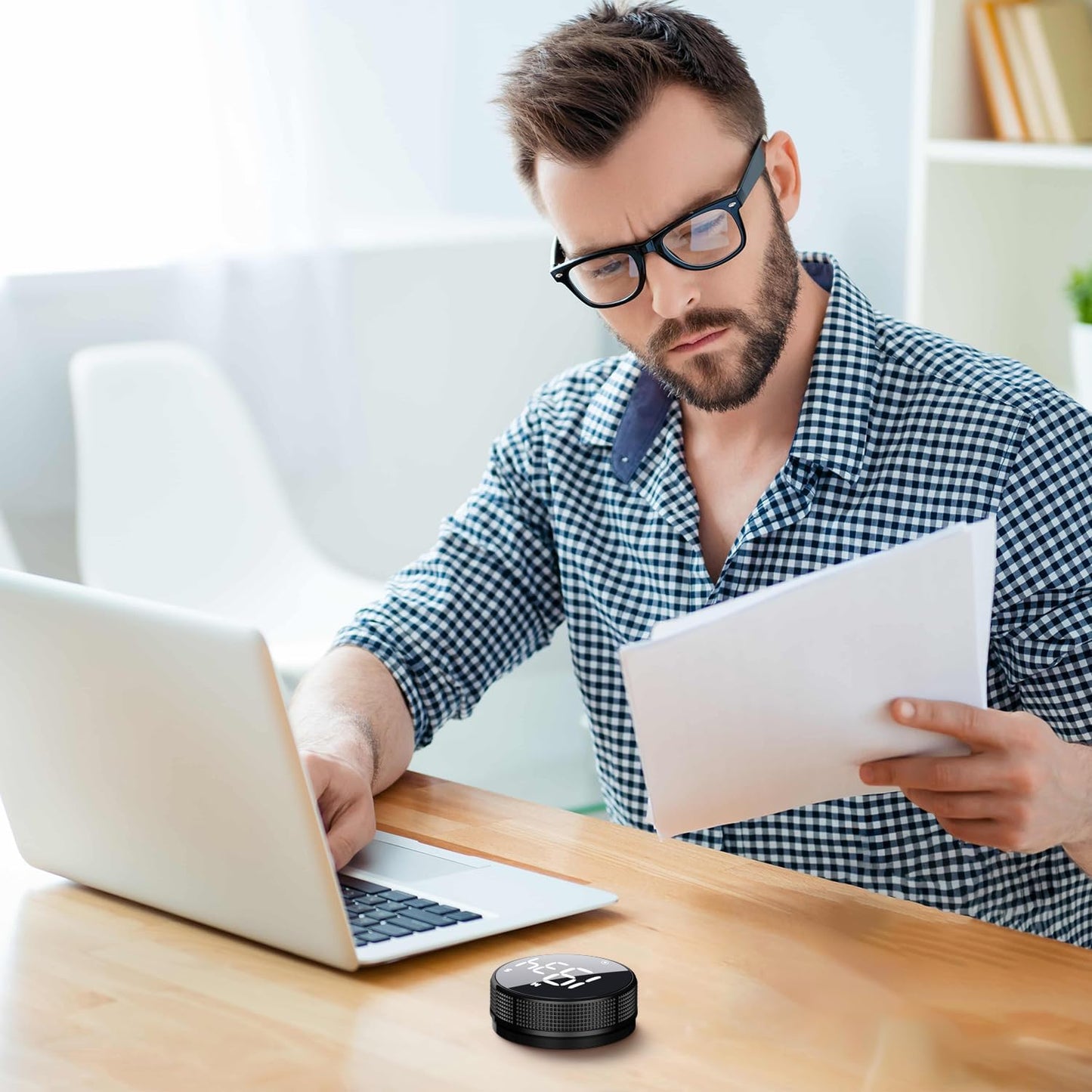 BlueSnail Kitchen Timer with LED Digital Display Smart Efficana for Home Classroom Gym Office, Volume and Brightness Adjustable Productivity Timer