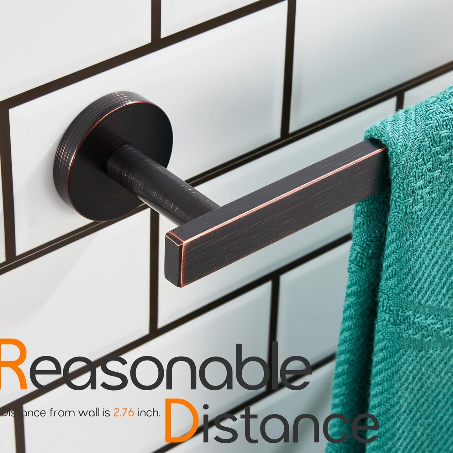 16 Inch Bathroom Towel Bar Bath Towel Rack Kitchen Towel Holder Towel Hanger Wall Mounted SUS304 Stainless Steel 2 Pack Oil Rubbed Bronze AN4001ORB-L16-P2