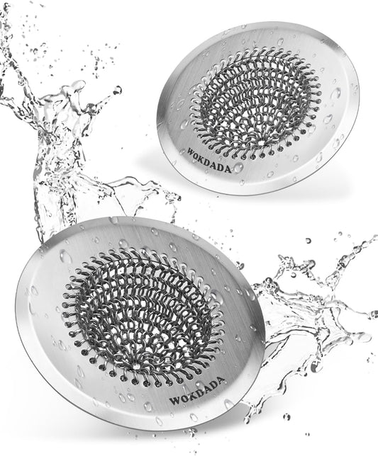 Sink Drain Strainer, Reversible Easy Clean Mesh Sink Strainer with 304 Stainless Steel, Wokdada Revolutionary Anti-Rust Large Kitchen Sink Strainer Food Catcher for Garbage Disposal Without Clogging