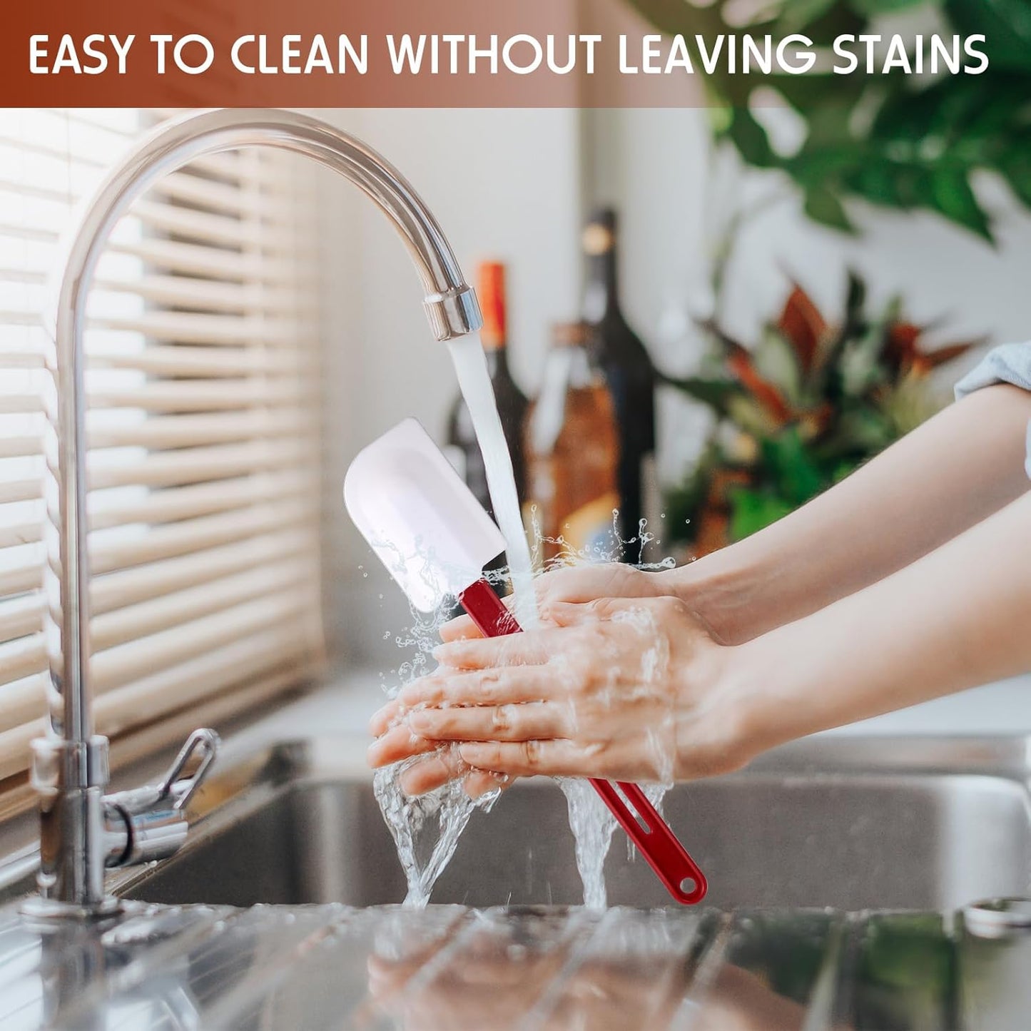 Norme 4 Pcs High Temp Silicone Spatulas Heat Resistant Rubber Spatula Commercial Silicone Scraper with Handle for Kitchen Cook Baking Mixing Utensil, Dishwasher Safe (10 Inch)