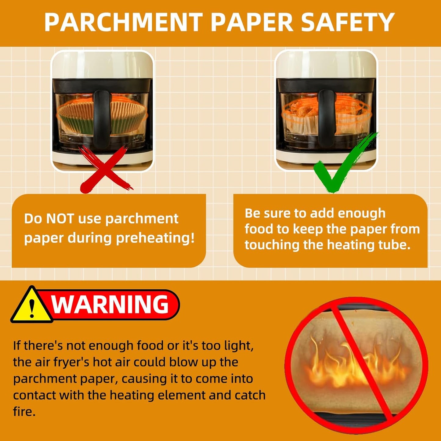 Air Fryer Paper Liners for 6-8 Qt Airfryer, 200pcs 7.9 x 7.9 inch XL Square Disposable Parchment Tray