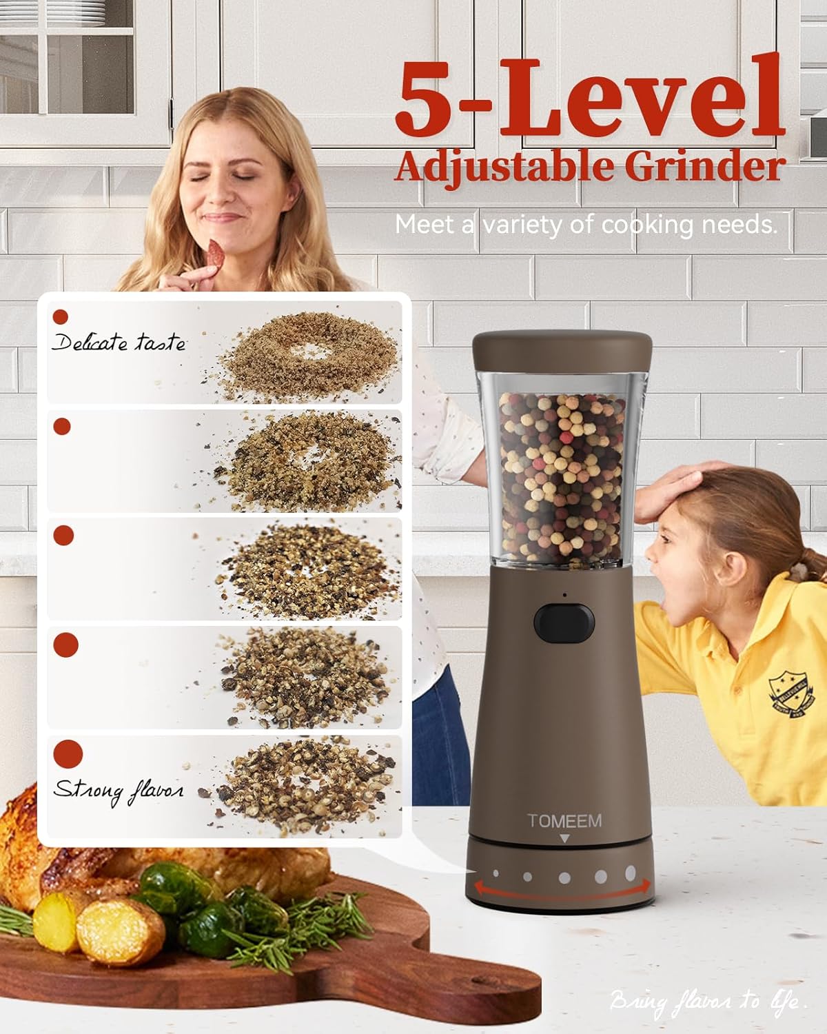 Electric Salt and Pepper Grinder Set with Storage Base, Stainless Steel Rechargeable Salt and Pepper Grinder Set with 4.5 oz Large Capacity, 1.8" Wide Mouth, Adjustable Coarseness, Ideal for Kitchen