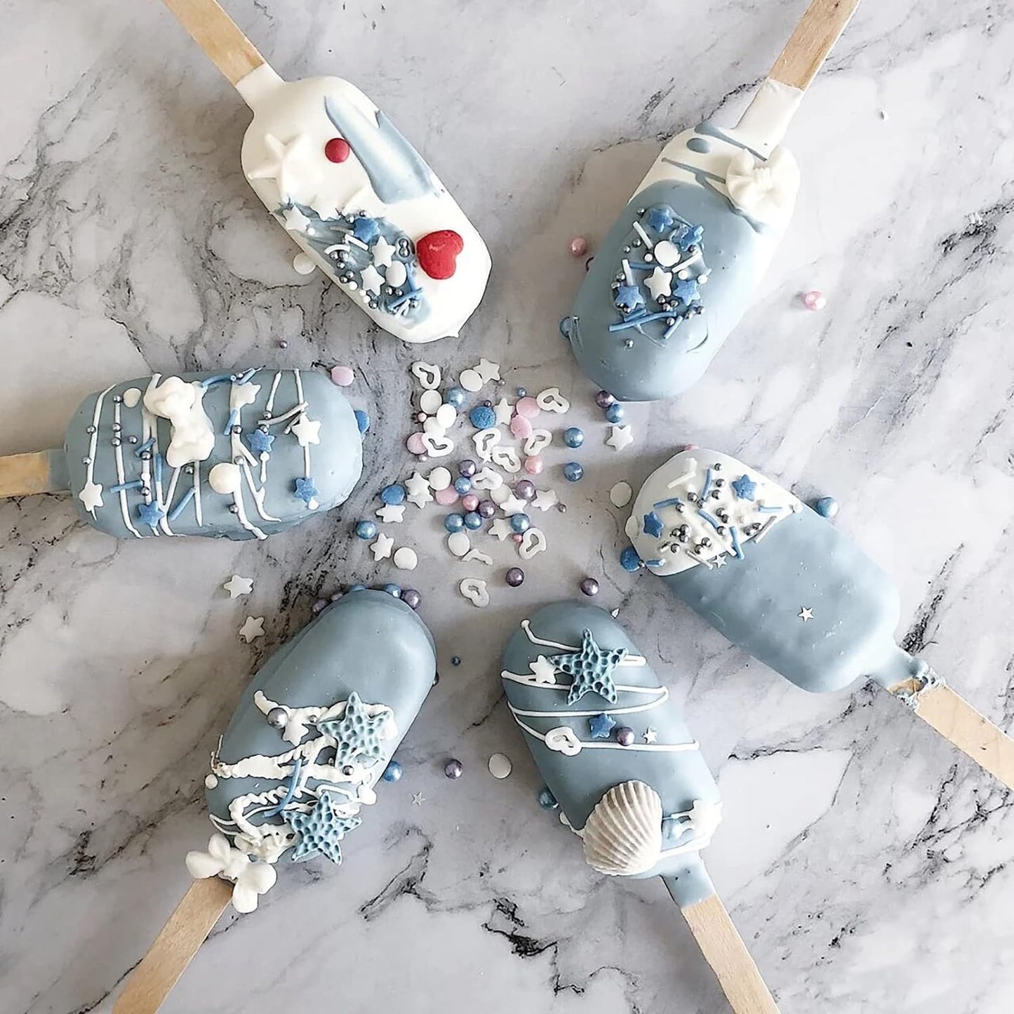 Popsicles Molds, Ozera 2 Pack Homemade Cake Pop Molds, Reusable Silicone Ice Pop Cream/ Cakesicle Maker Molds