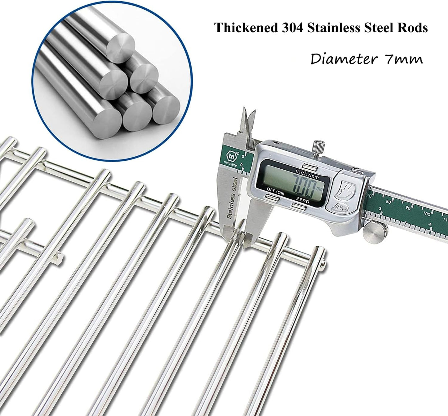 Orgneas 17 Inch Grill Grates for Home Depot Nexgrill 720-0830H, 720-0830D, 720-0783E, 720-0783C, Stainless Steel Cooking Grate Replacement Parts for Uniflame, Kenmore, Nexgrill 4&5-Burner Gas Grills