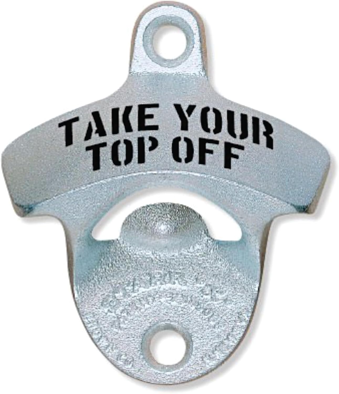 STARR "X" Take Your Top Off | Classic Wall Mounted Beer Bottle Opener for Home Bar, Kitchen, Patio, or Man Cave | Easy Cap Removal, Zinc Plated Cast Iron