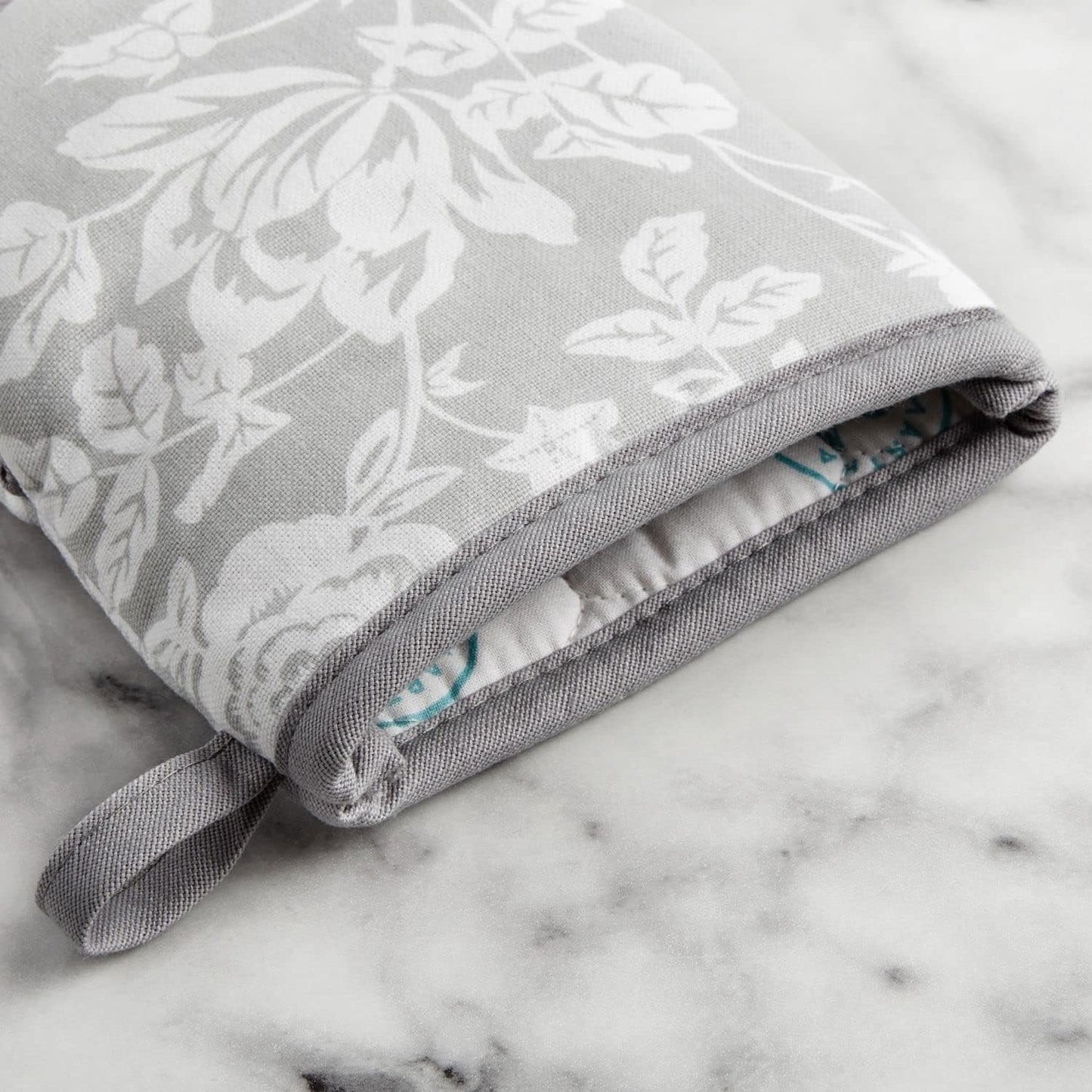 Martha Stewart Printed Mini Oven Mitt Set, 5.5"x8", Floral Vine