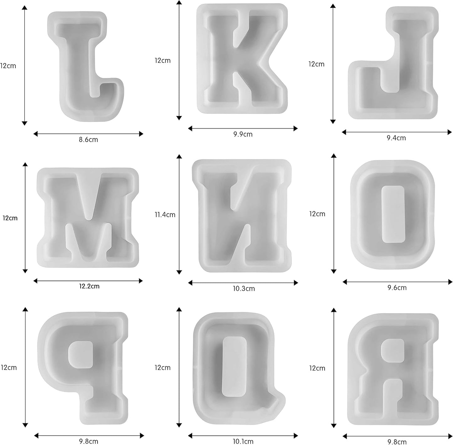 5 Inch Alphabet Mold - 26 Pcs Resin & Candle Making Molds - Silicone 3D Mold for Resin Casting