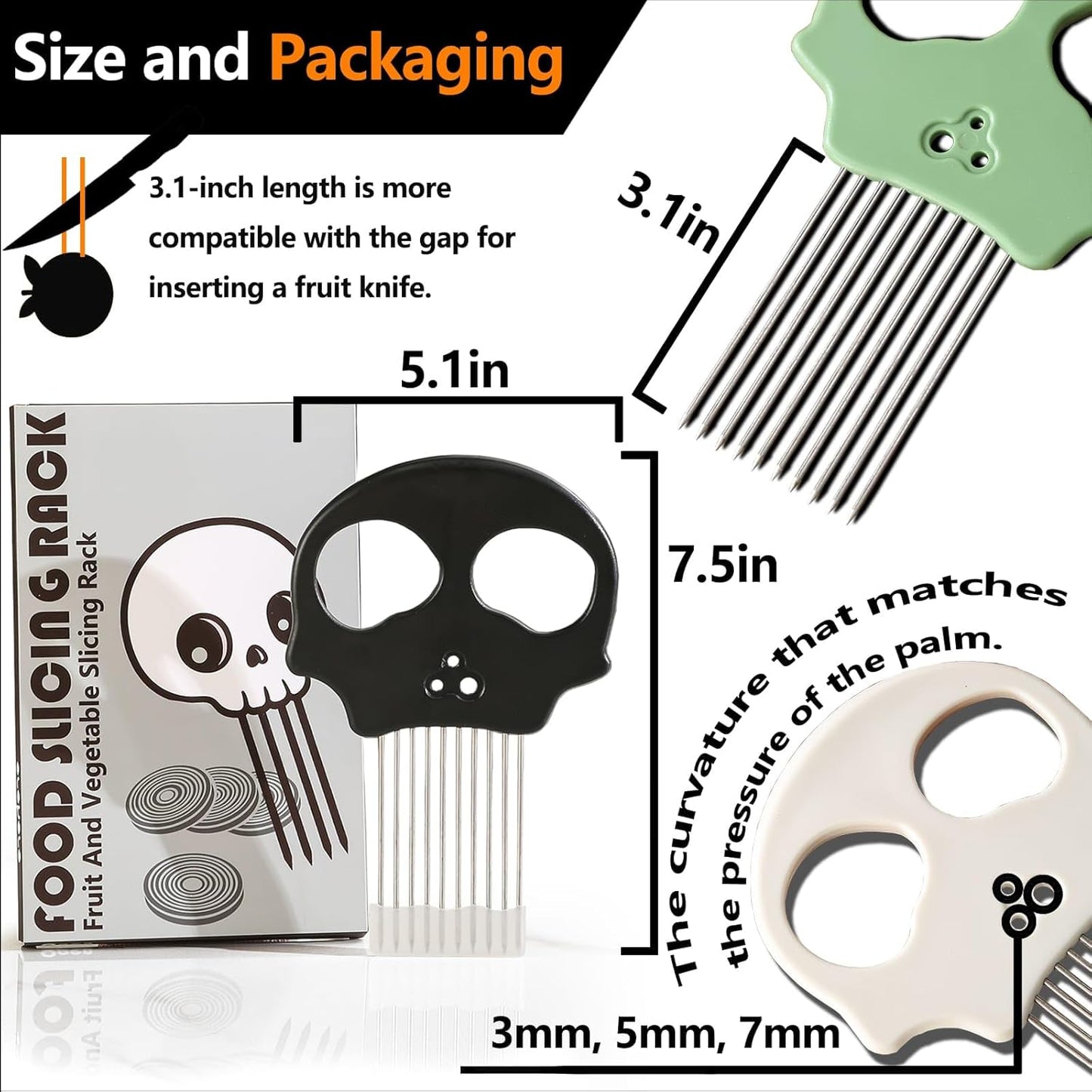 Stainless Steel Onion Cutter & Egg Slicer – Multi-Function Vegetable Cutter and Herb Stripper for Avocados, Tomatoes, and Potatoes (Obsidian)