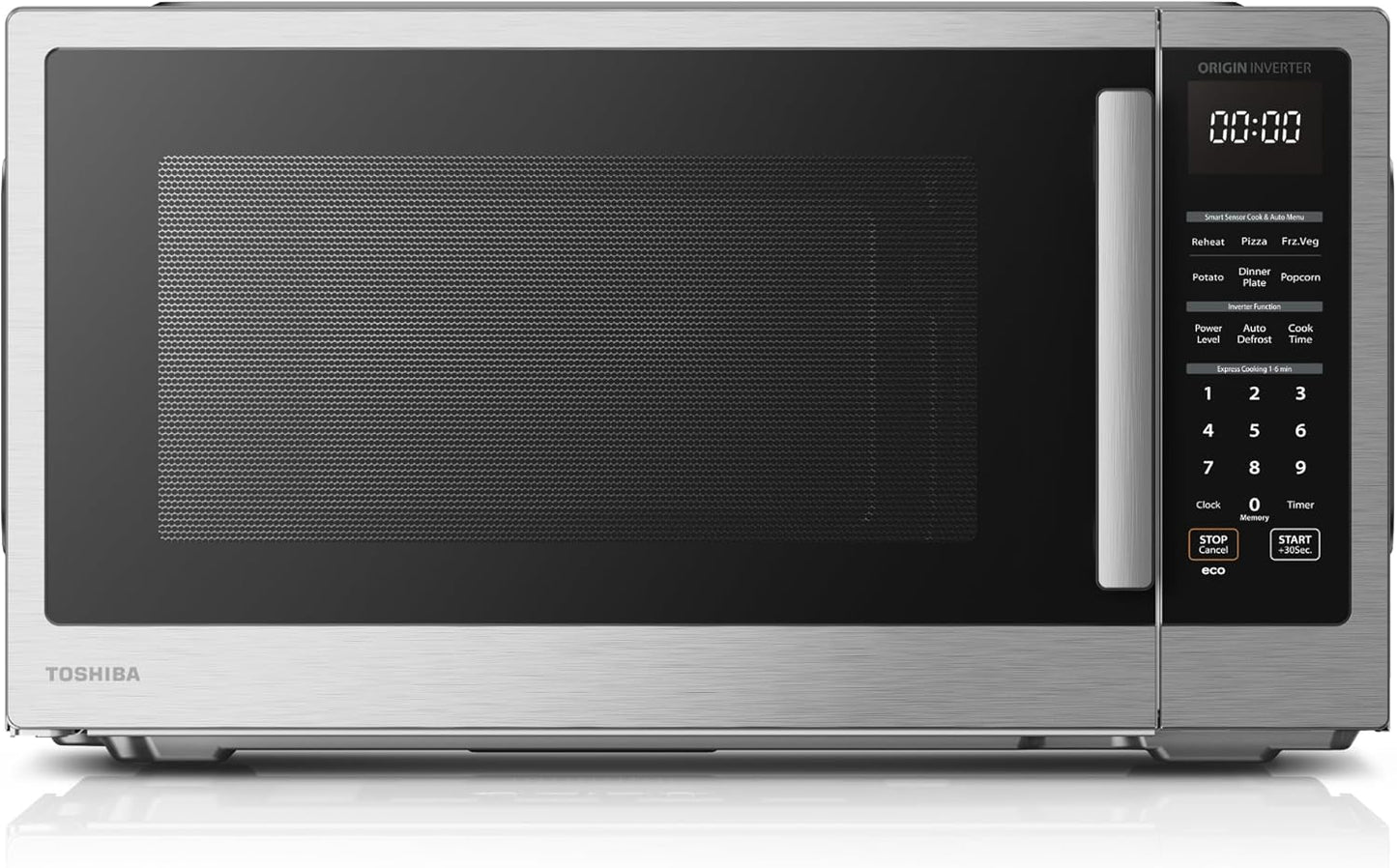 TOSHIBA ML4-EM22PAIT(SS) Countertop Microwave Oven with Sensor Cook, 6 Auto Menus, Origin Inverter, Child Lock, 2.2 Cu Ft for Large Family, 16.5 Inch Removable Turntable, 1200W, Stainless Steel